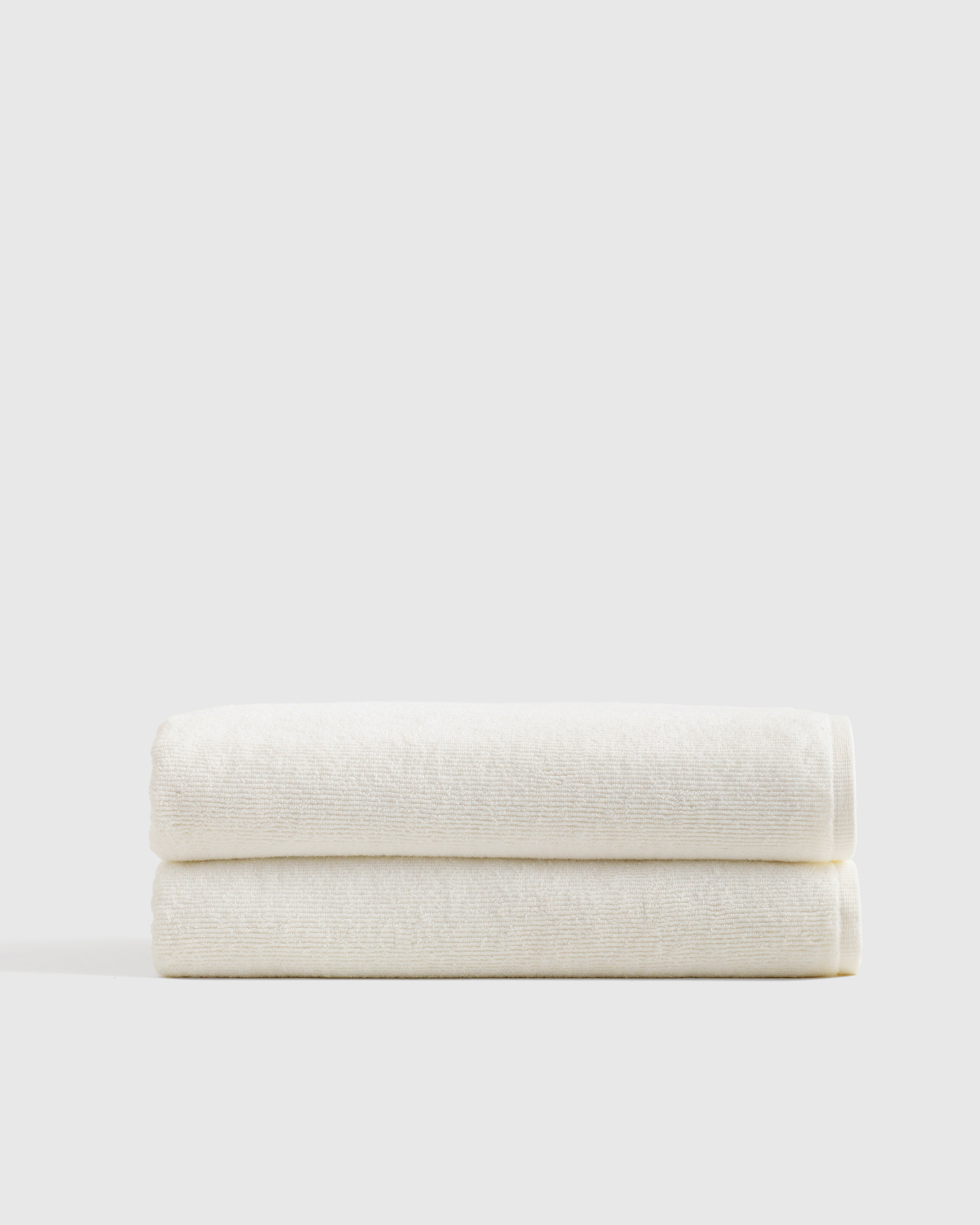 Ivory Turkish Ribbed Quick Dry Bath Sheet (Set of 2)