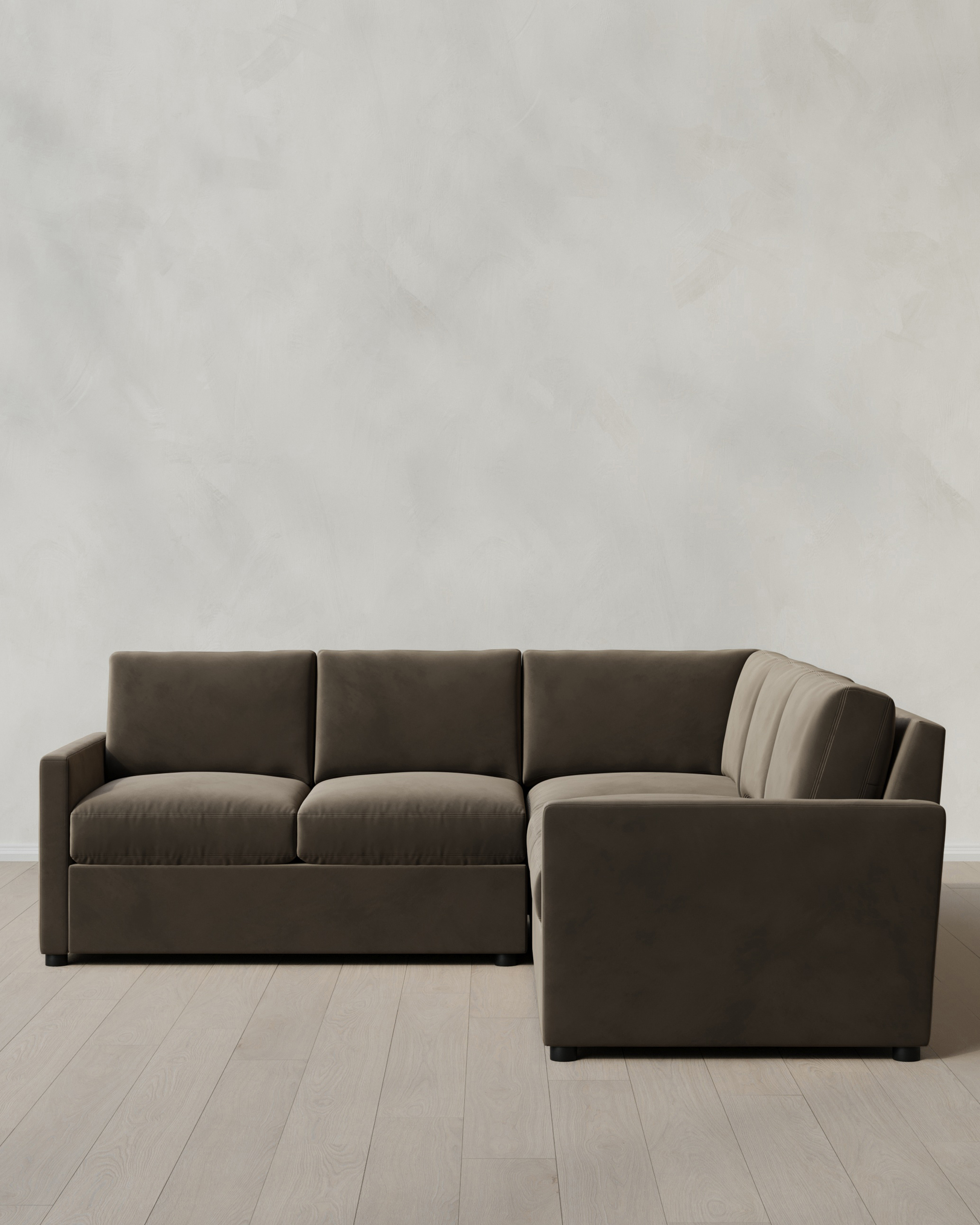 Sable Brennan L Sectional in Performance Velvet