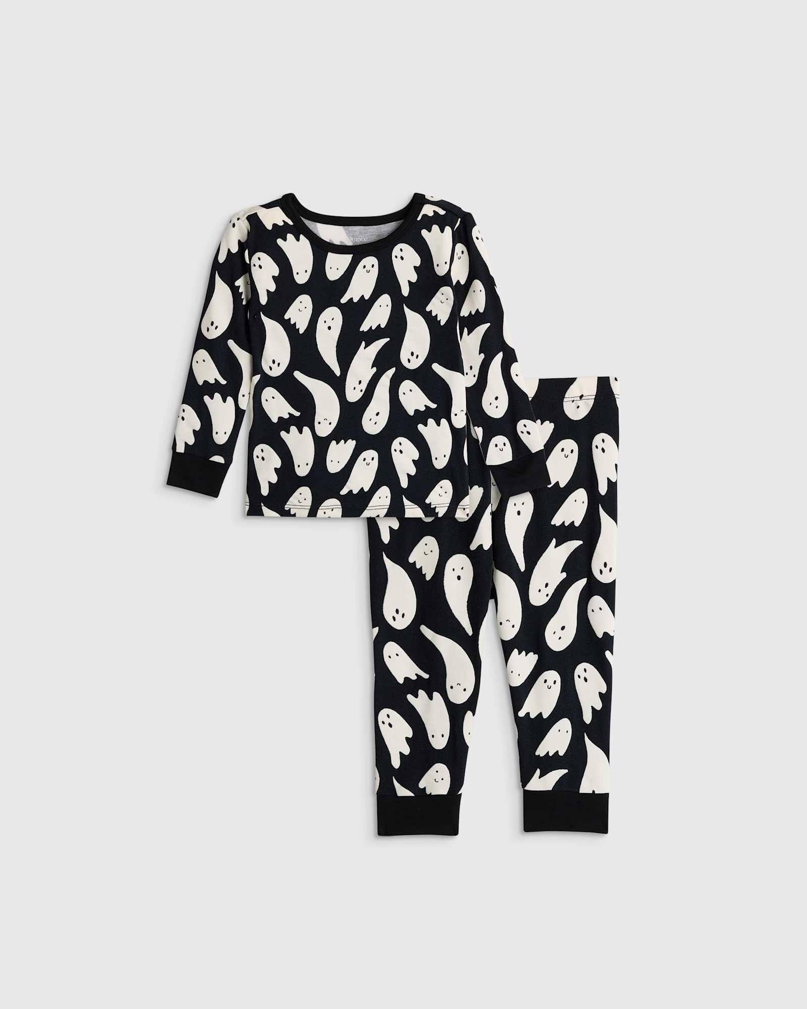 Glow in the Dark Ghosts Bamboo Long Sleeve and Pant Pajama Set