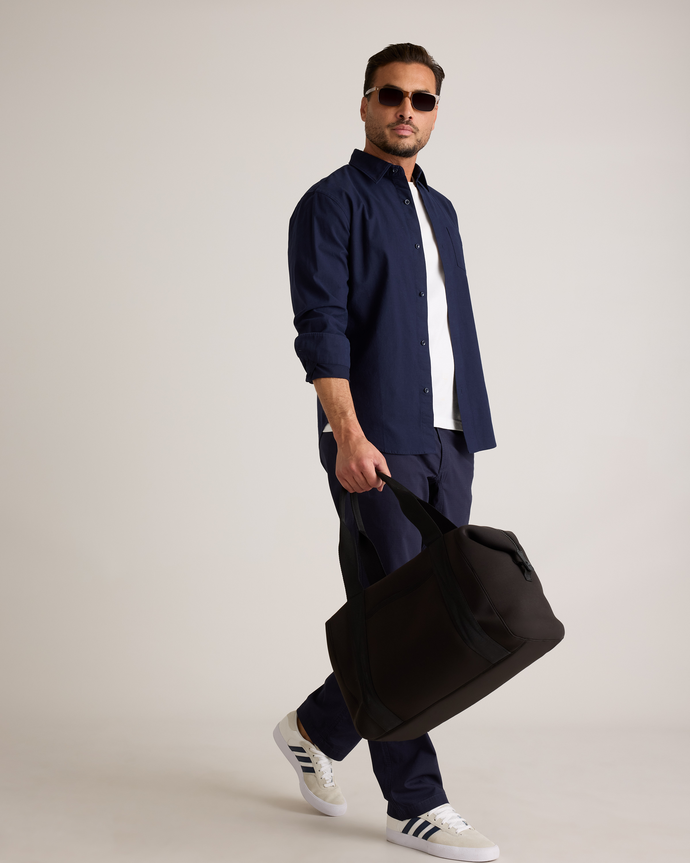 Organic Stretch Ripstop Straight Pants in Deep Navy