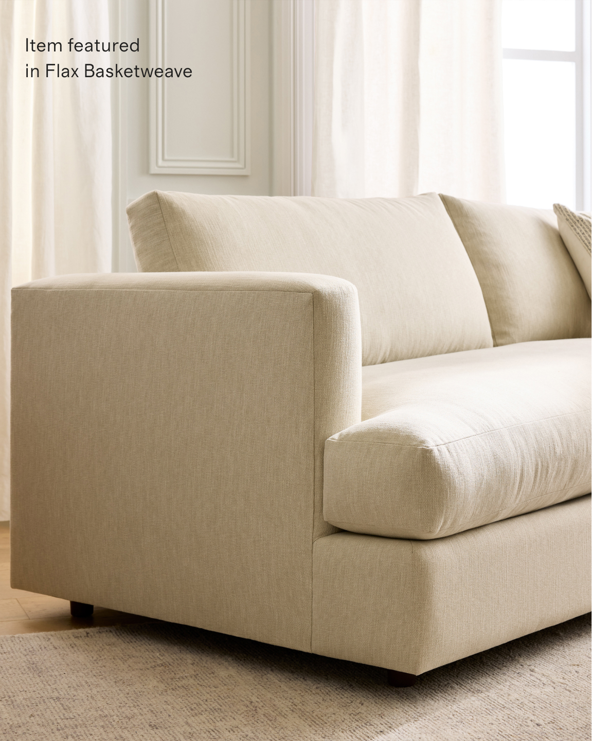 Sierra Performance Basketweave Curved Arm L Sectional - Thumbnail 2