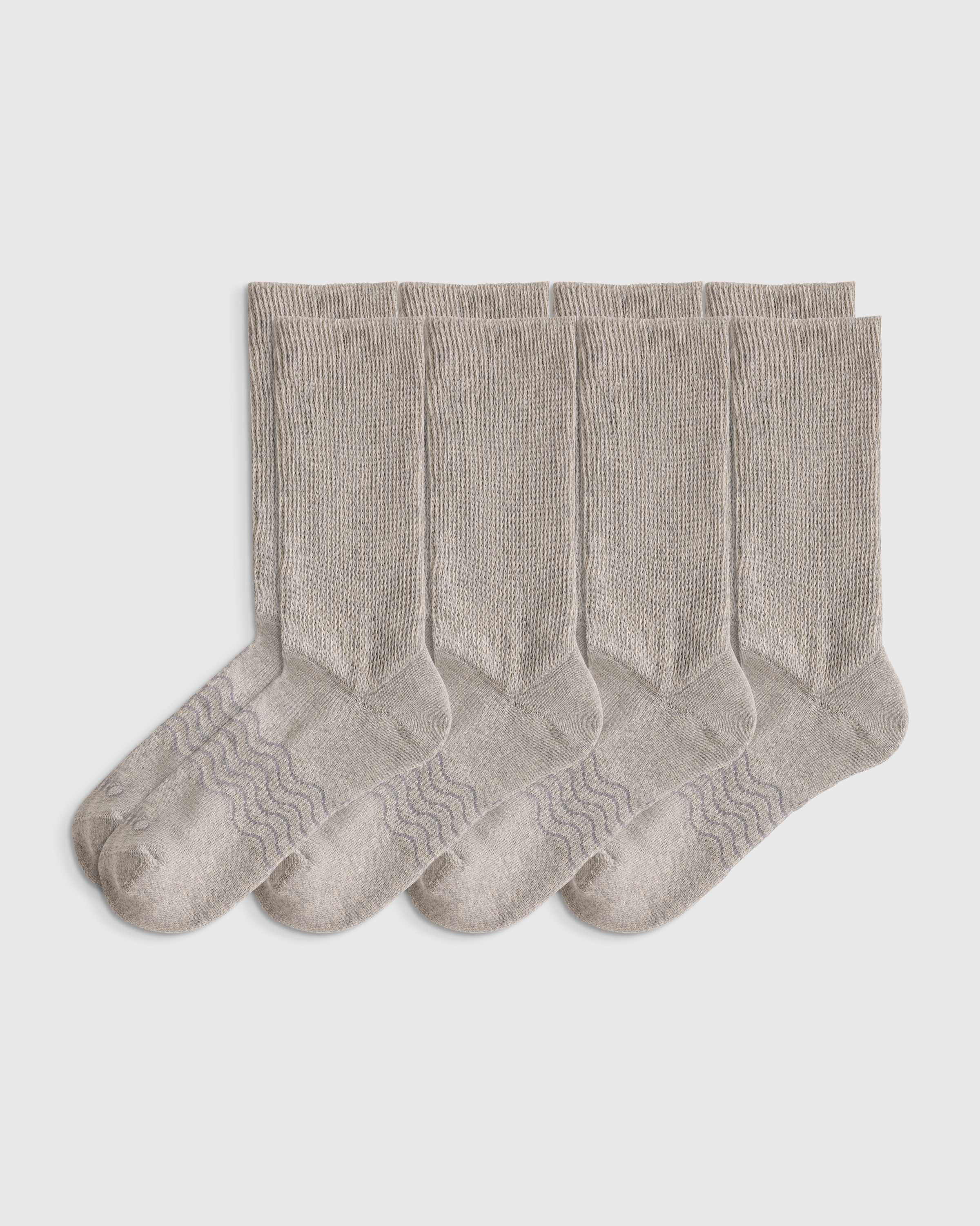 Heather Grey Everyday Cotton Targeted Stretch Crew Socks (4-Pack)