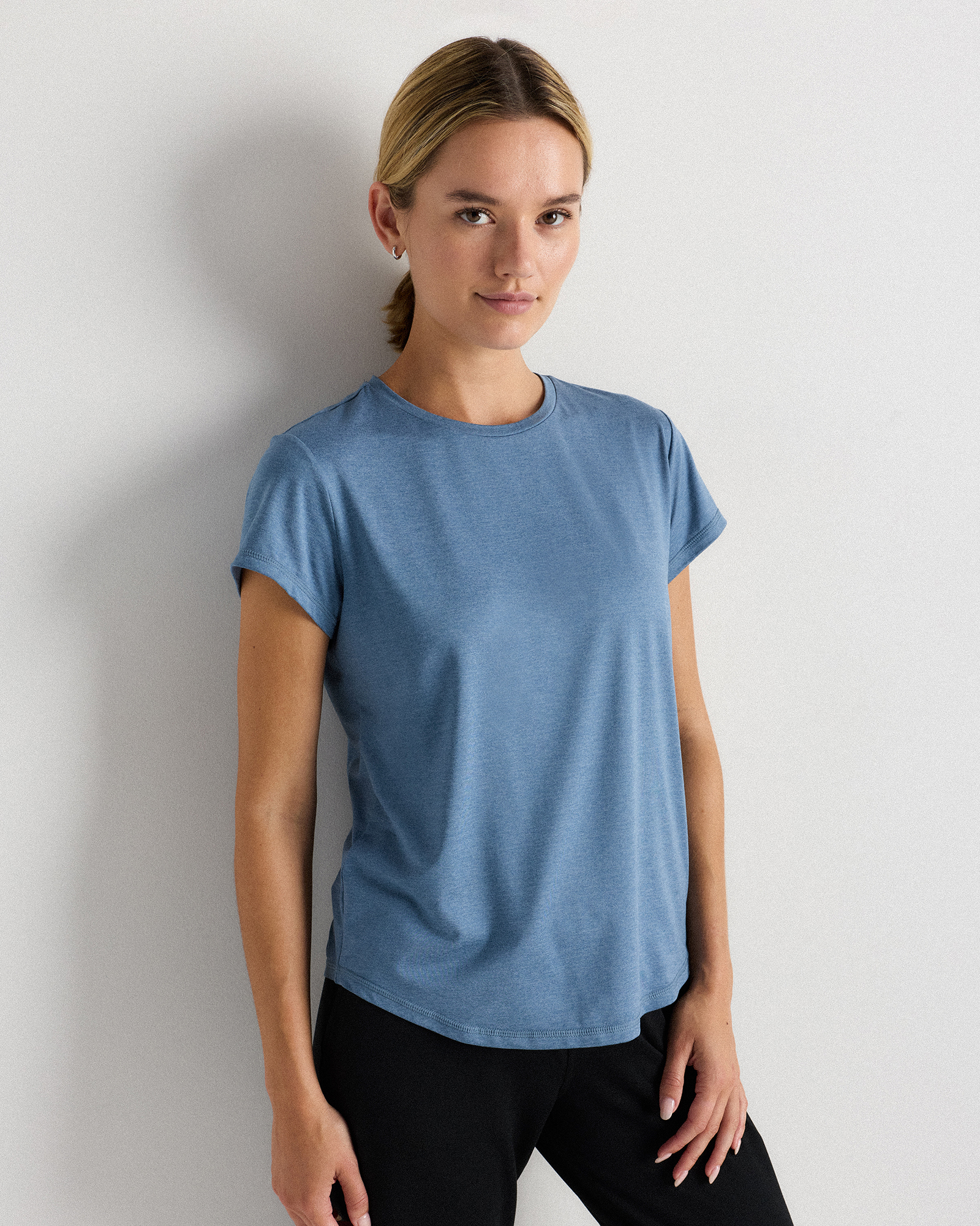 Heather Dewstone Blue Flowknit Breeze Tee