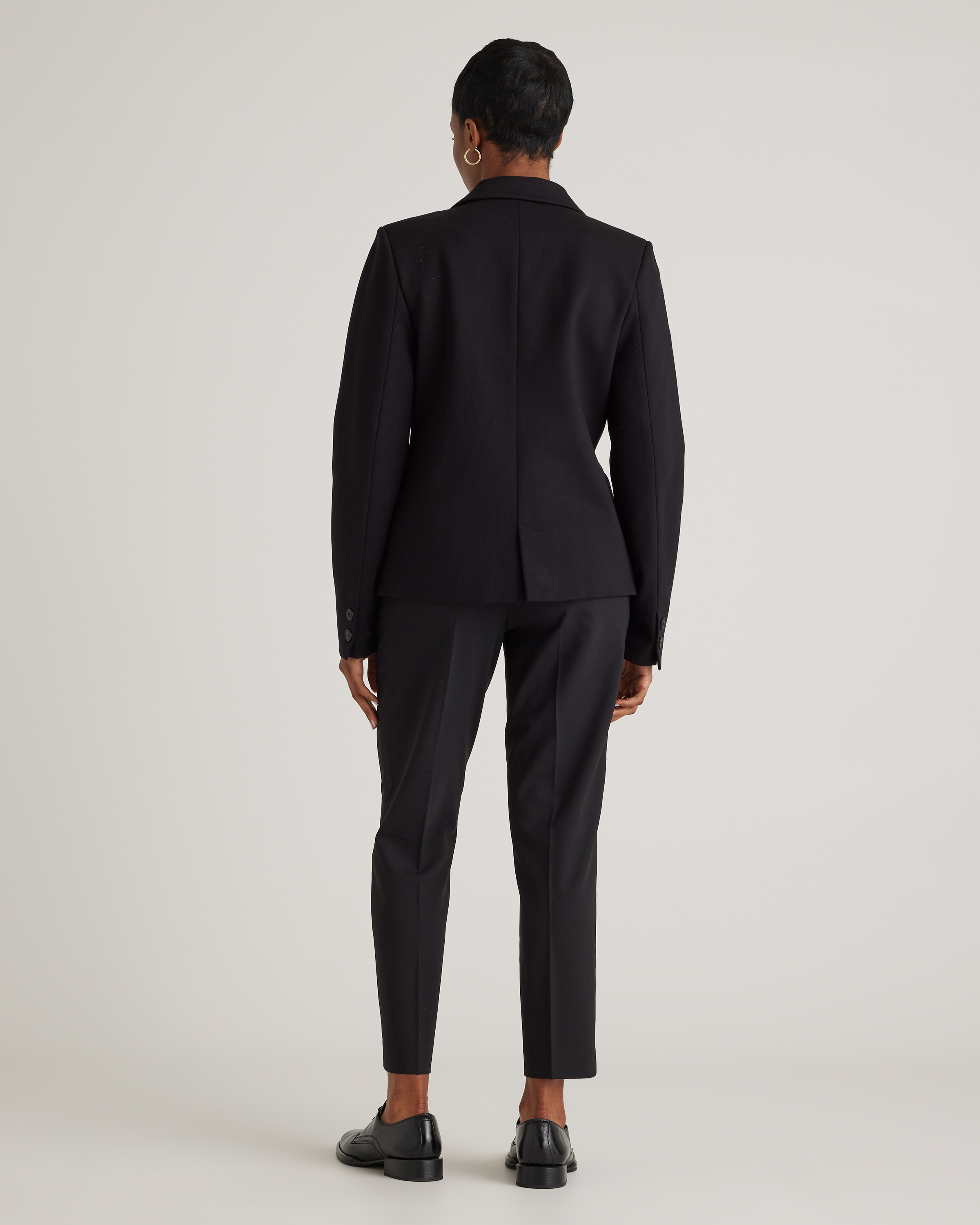 Women's Italian Wool Slim Leg Ankle Pants in Black, Size 8 by Quince