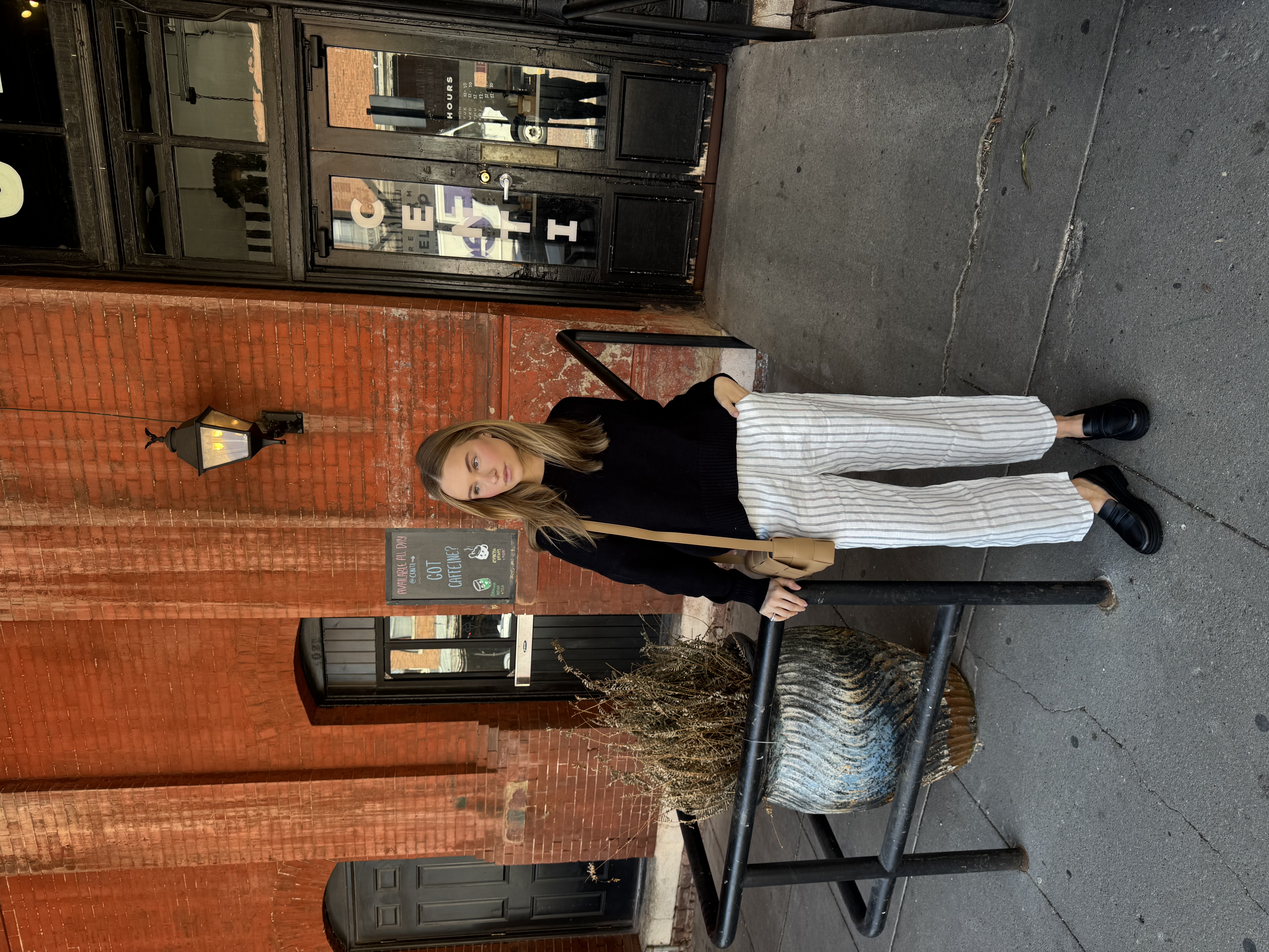 Black 100% Organic Cotton Boyfriend Crew Sweater