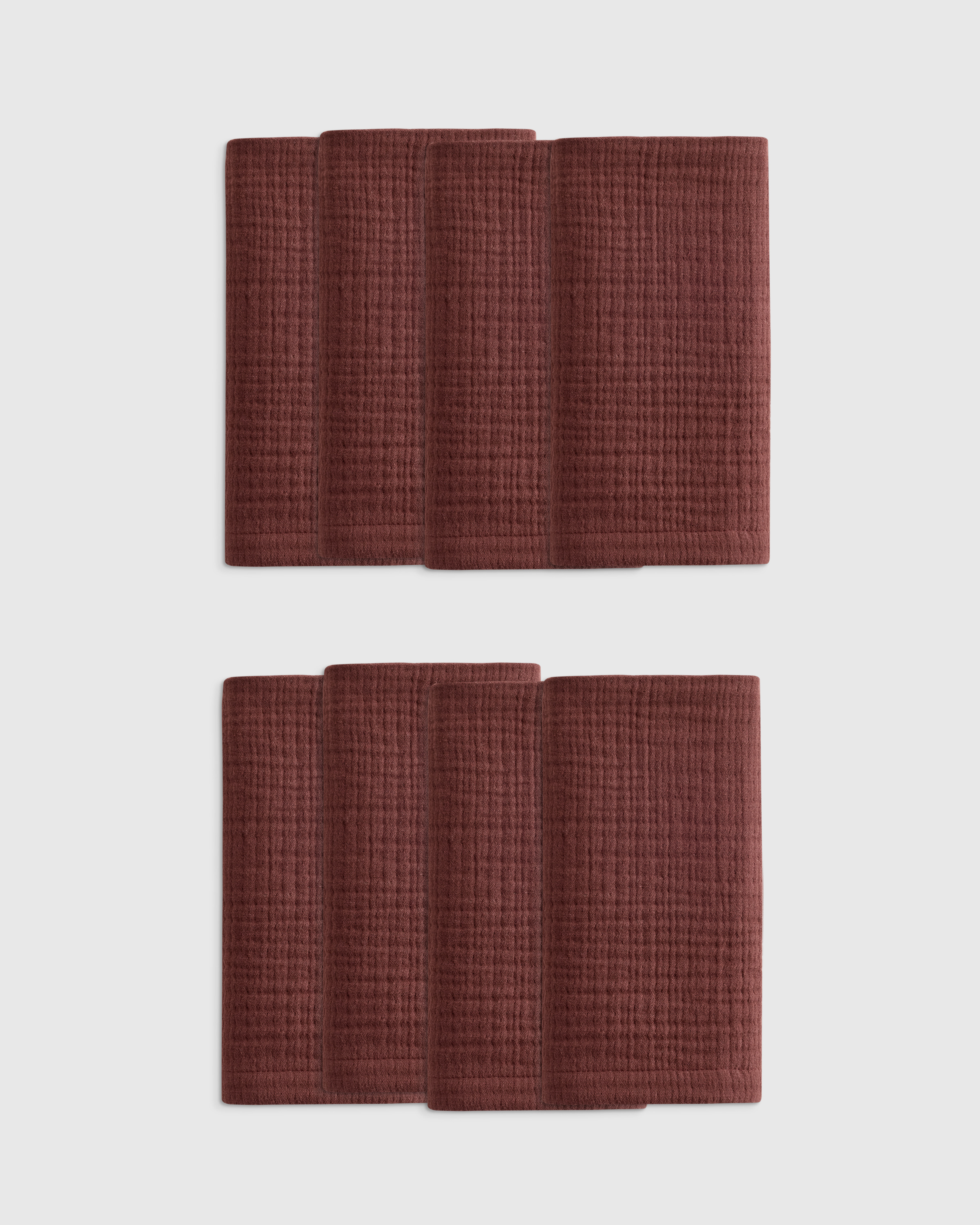 Burgundy Serviettes de table en gaze de coton biologique (ensemble de 8)