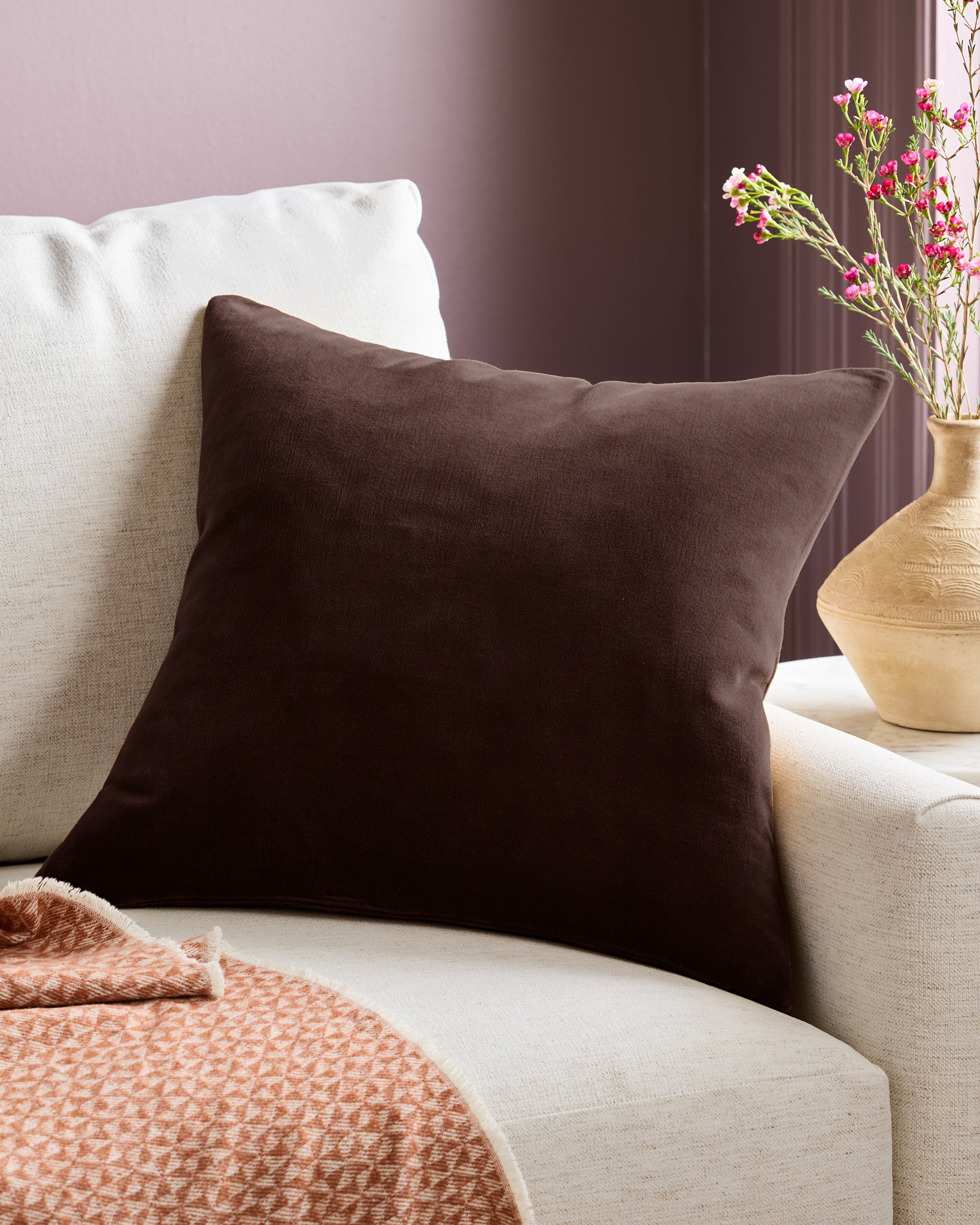 Espresso Classic Cotton Velvet Pillow Cover