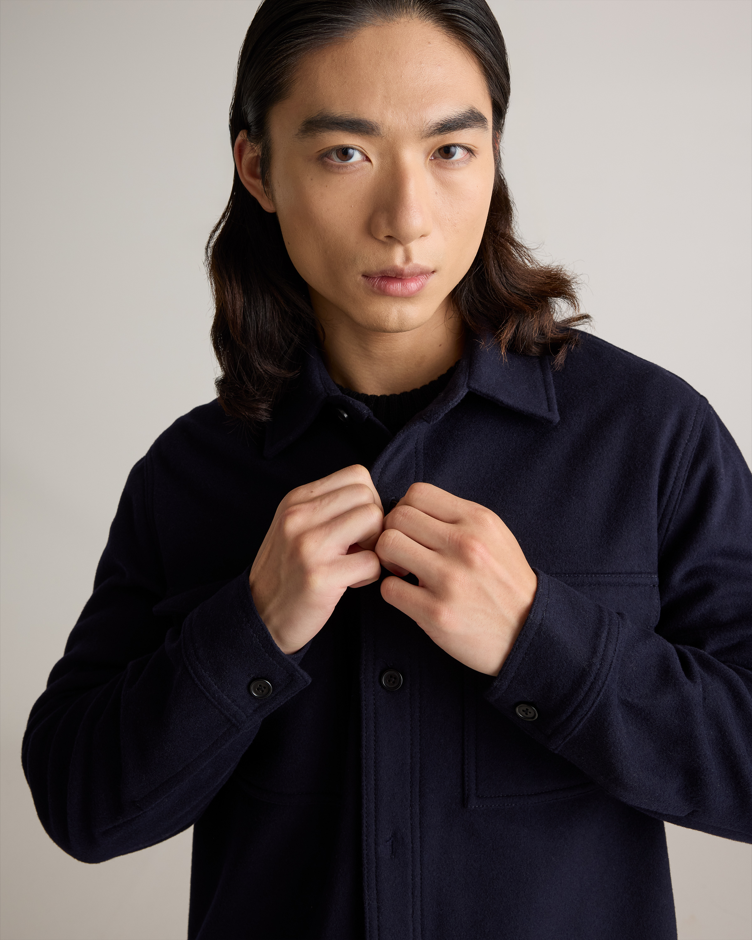 トップス Ameri UND CHECK WOOL OVER SHIRT ameri UND CHECK WOOL OVER SHIRT