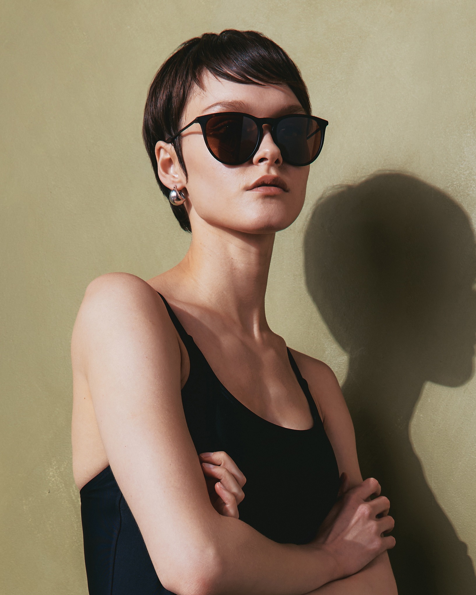 Black with Grey lens Noah Polarized Acetate Sunglasses