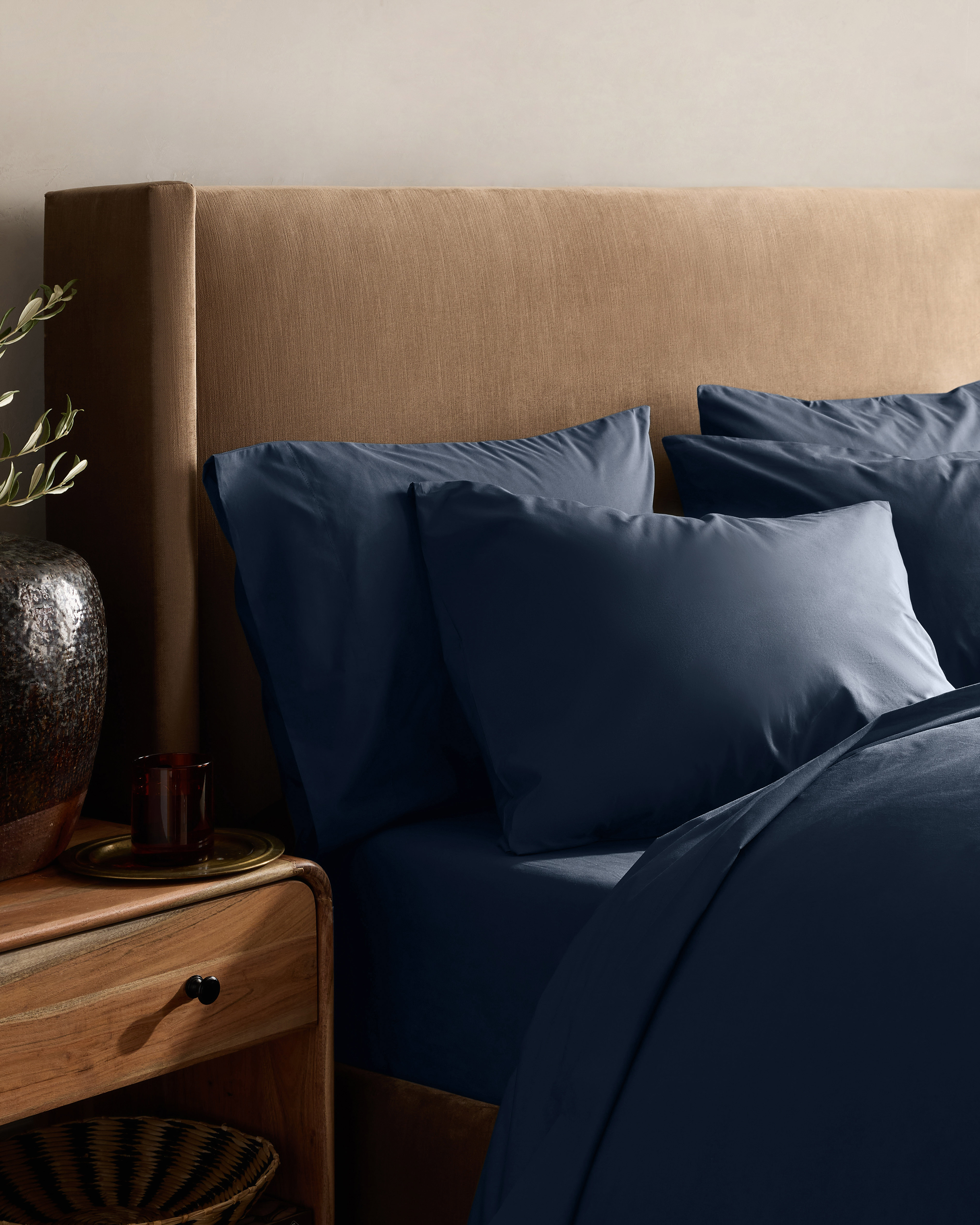 Navy Classic Organic Percale Sham Set