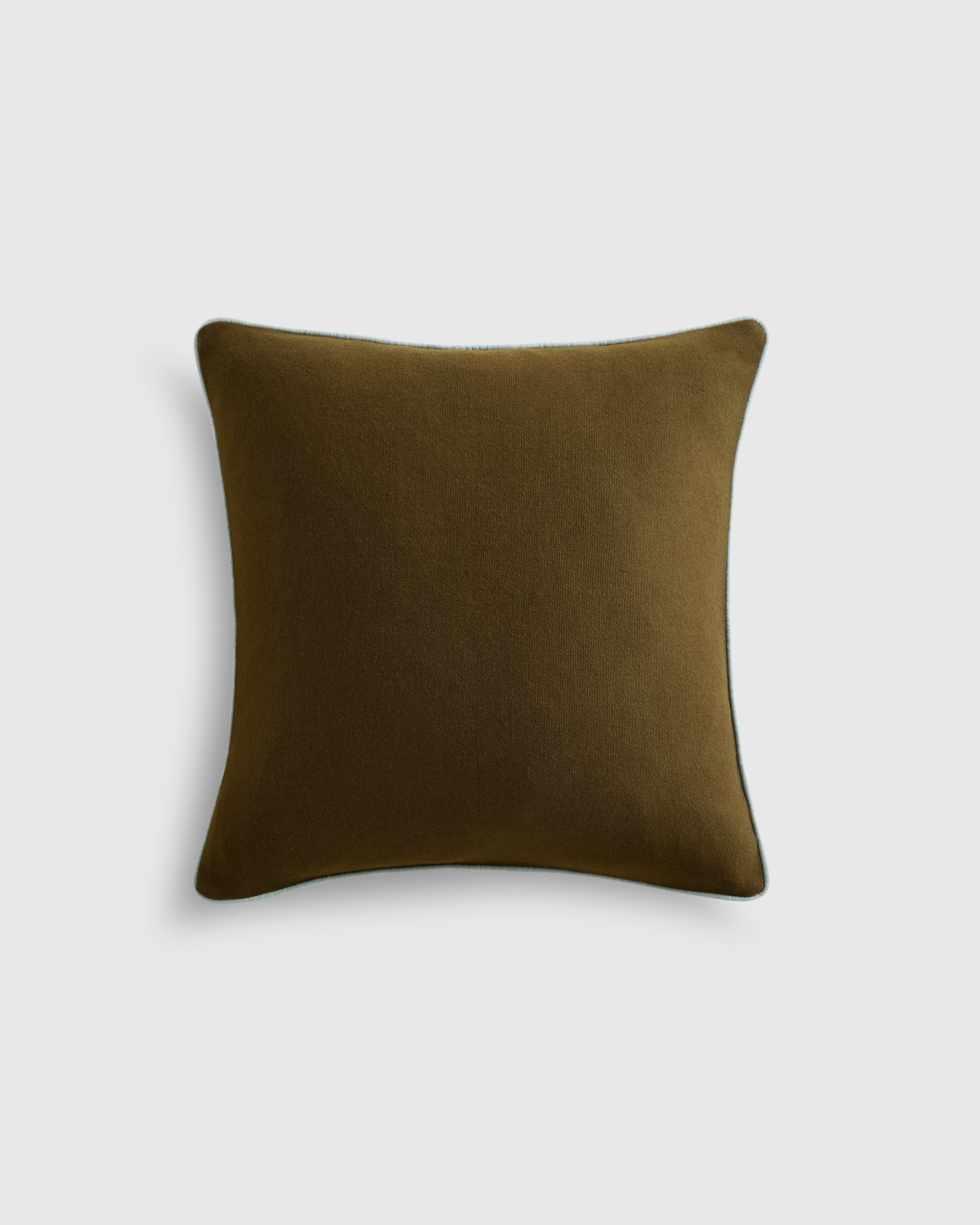 Olive/Light Blue Contrast Piped Wool Pillow Cover