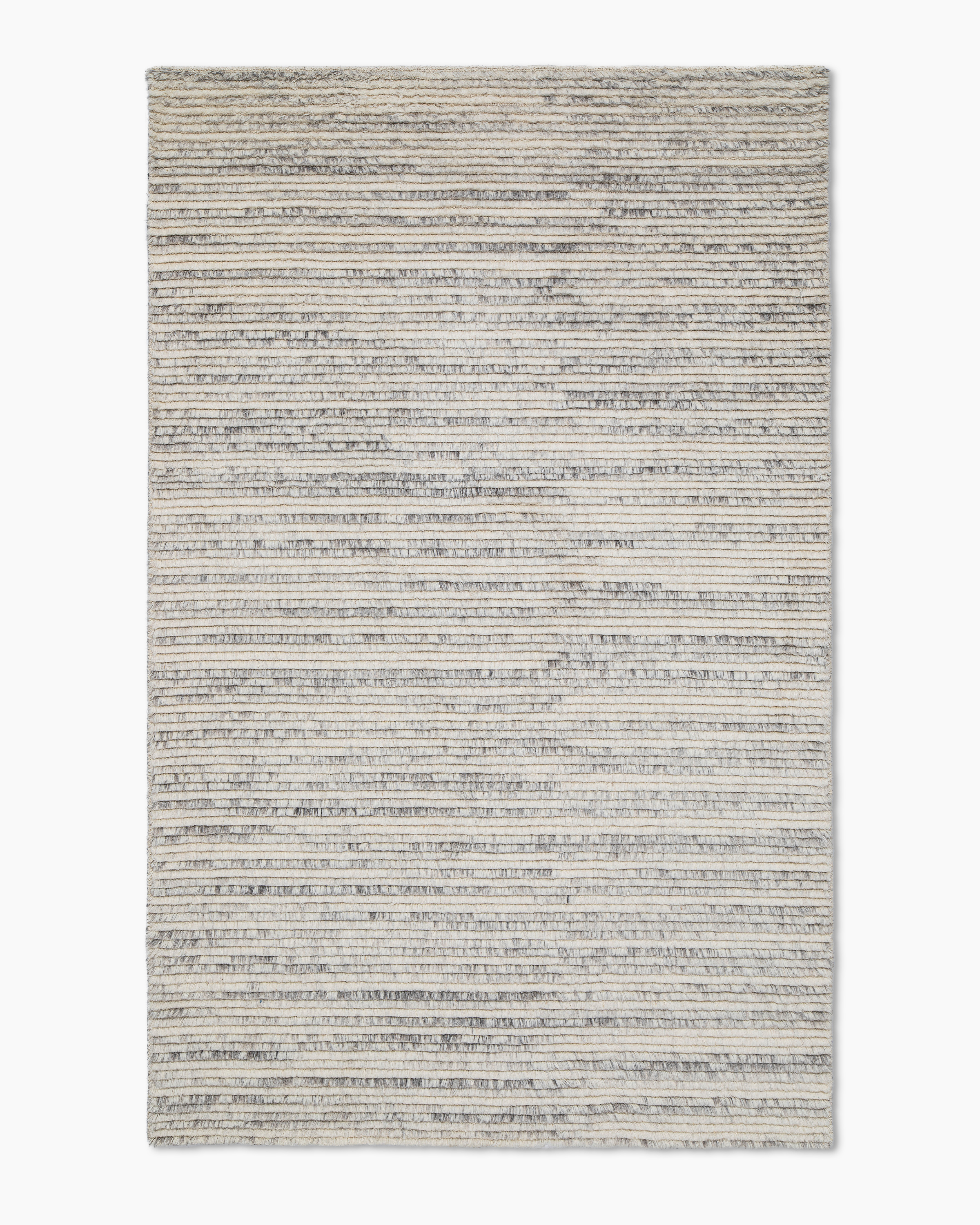 Natural Stripe Teo Textured Wool Rug
