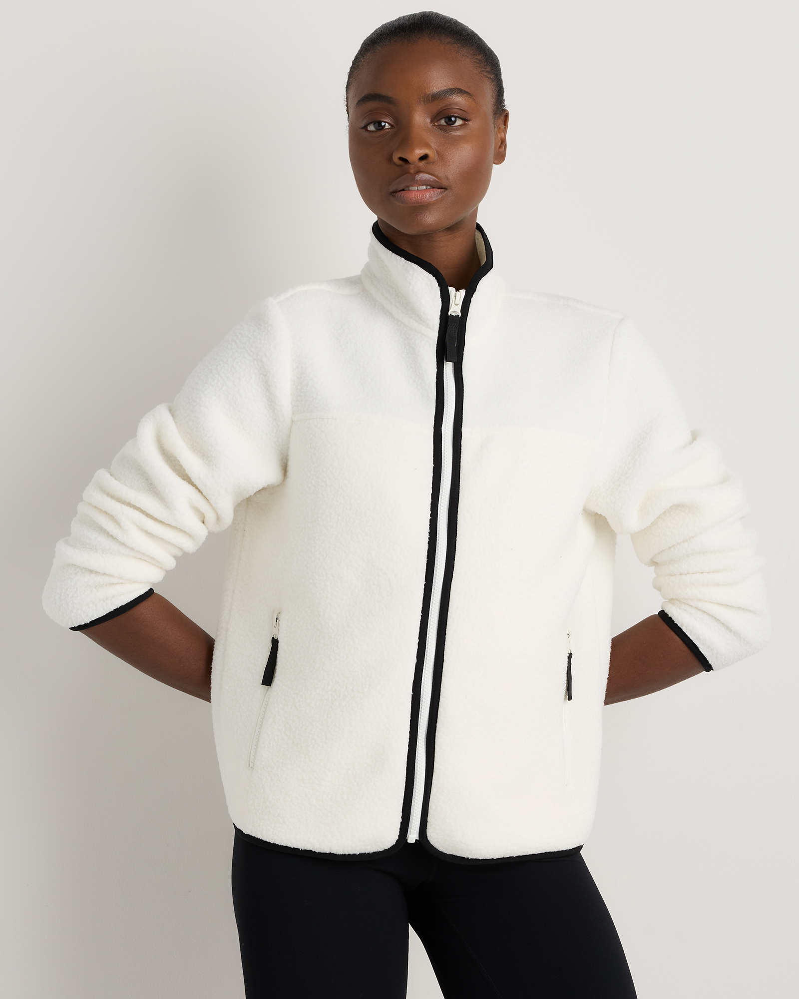 Frost/Black Sherpa Full-Zip Jacket