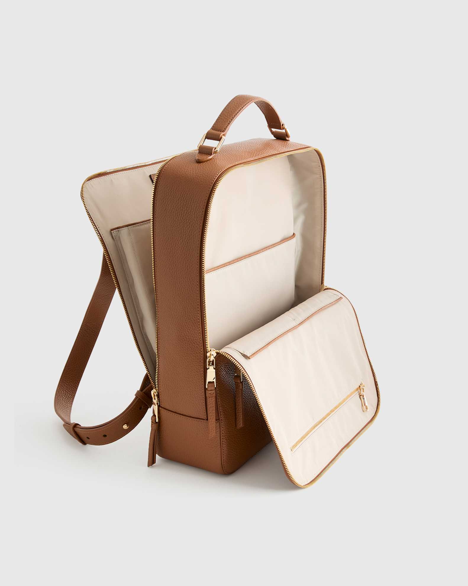 Women's Italian Leather Laptop Backpack in Cognac by Quince Women's Italian Leather Laptop Backpack in Cognac by Quince