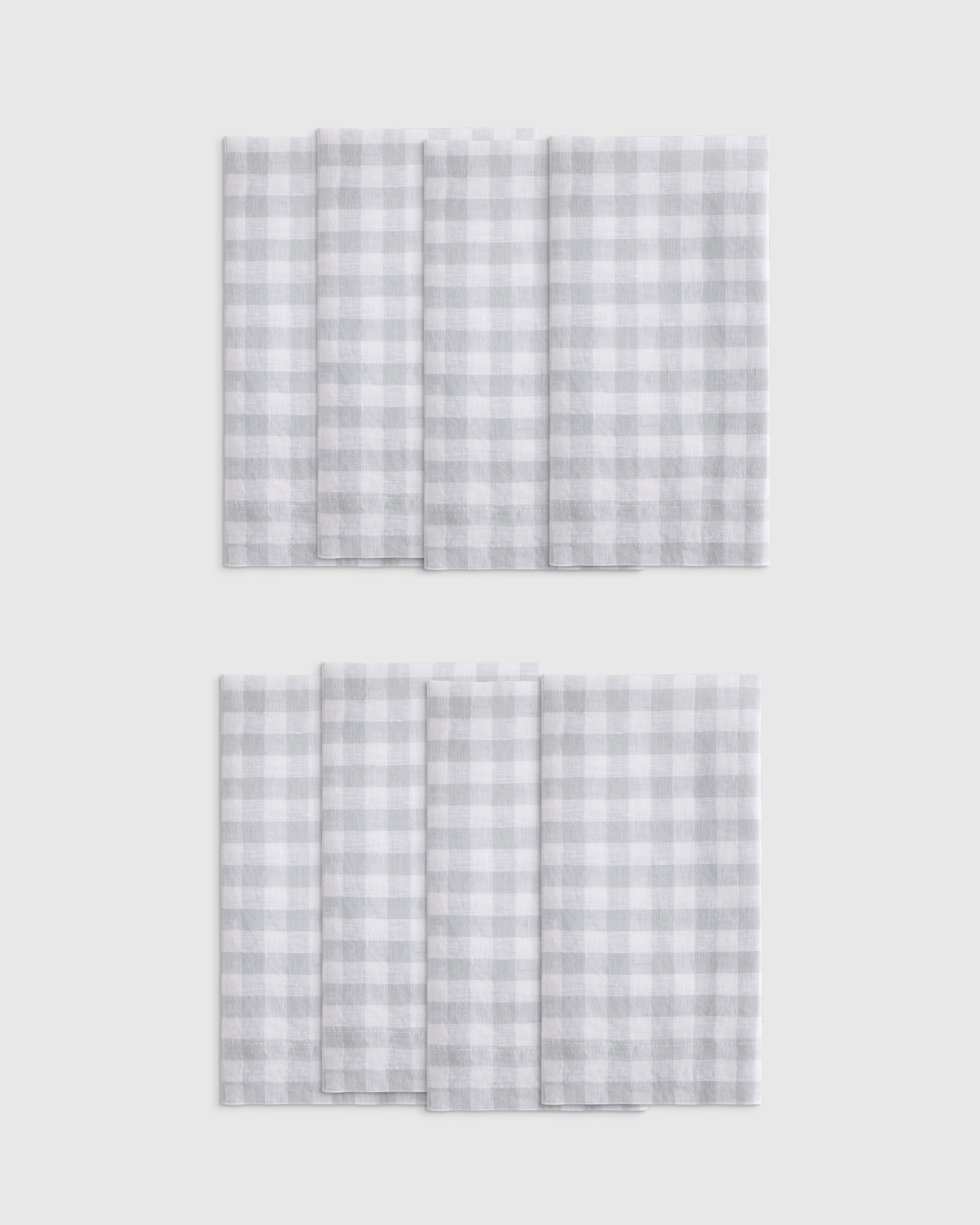 European Linen Wide-Hem Gingham Napkins, Set of 8 - thumbnail 4
