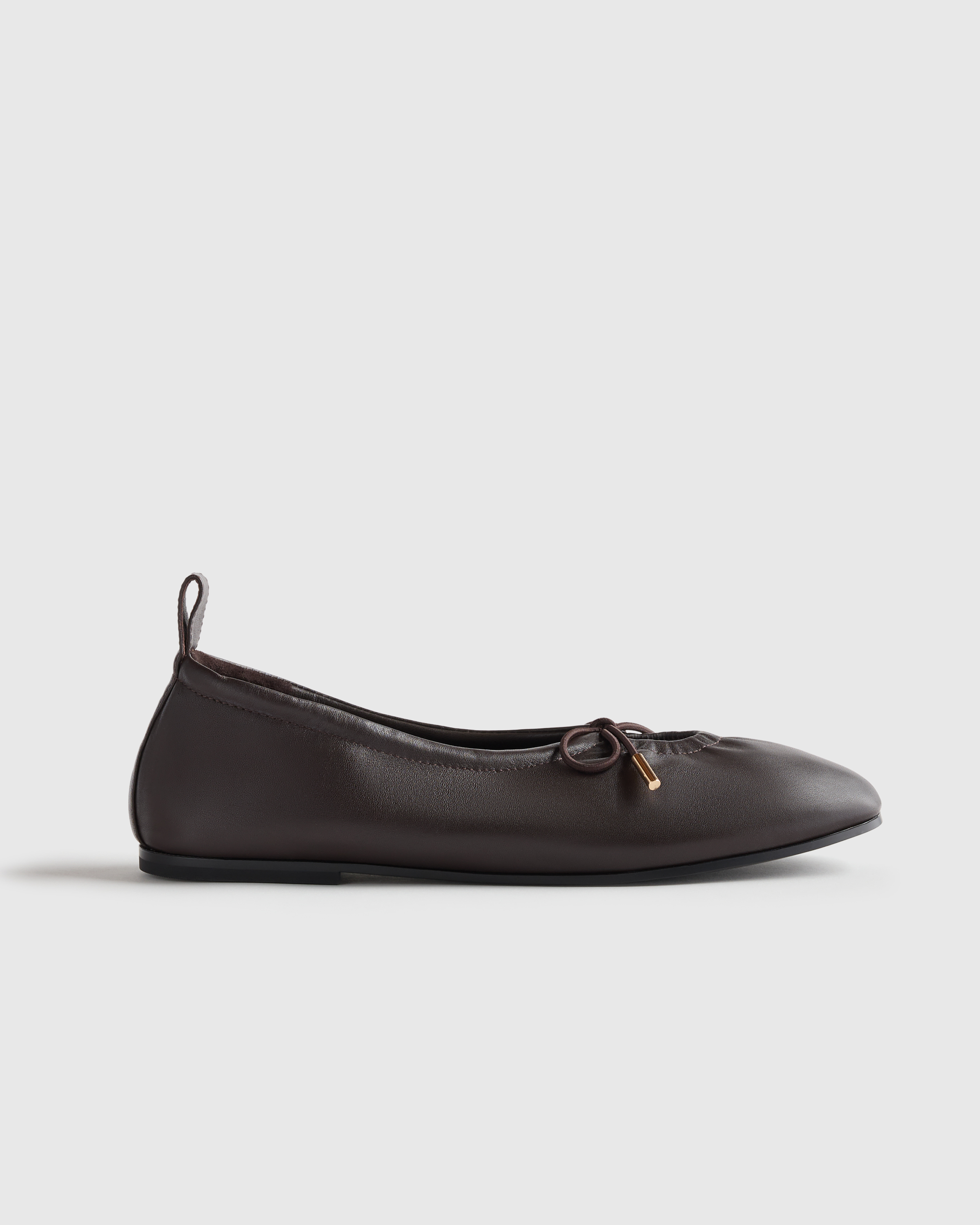 Coffee Bean Italian Leather Keyhole Ballet Flat