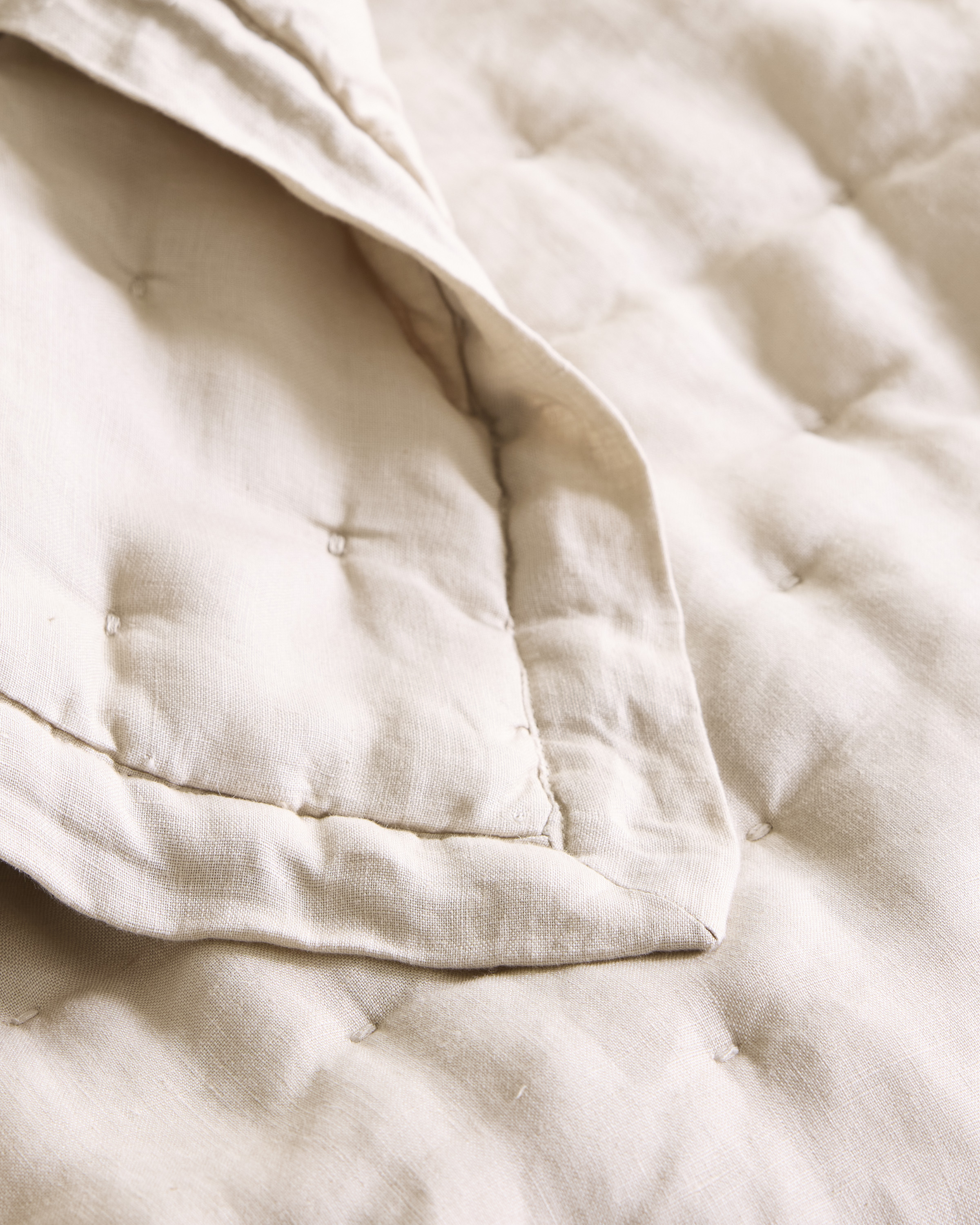 European Linen Dream Quilt Set - Sand, Full/Queen