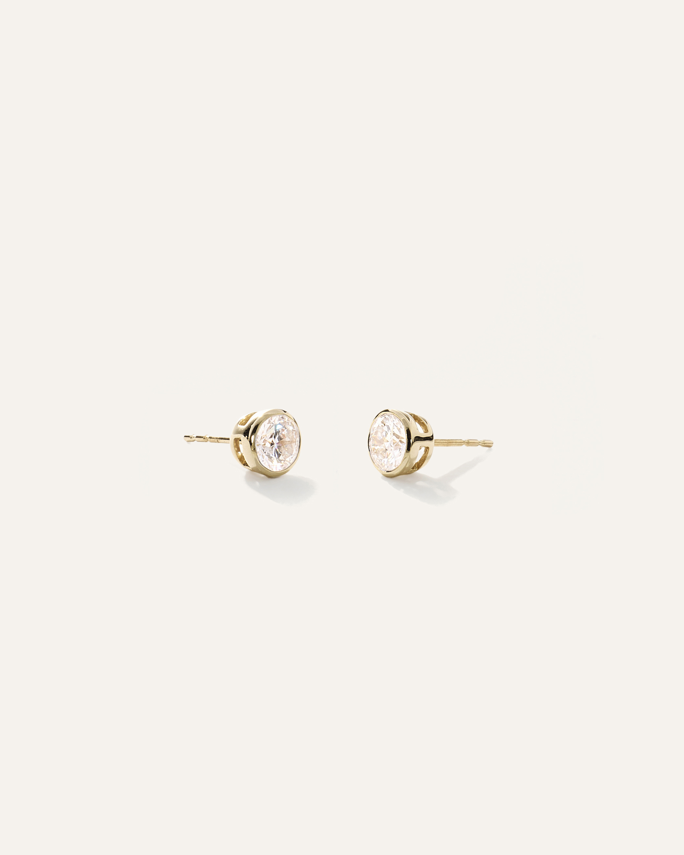 Yellow Gold 14K Gold Lab Grown Diamond Bezel Studs