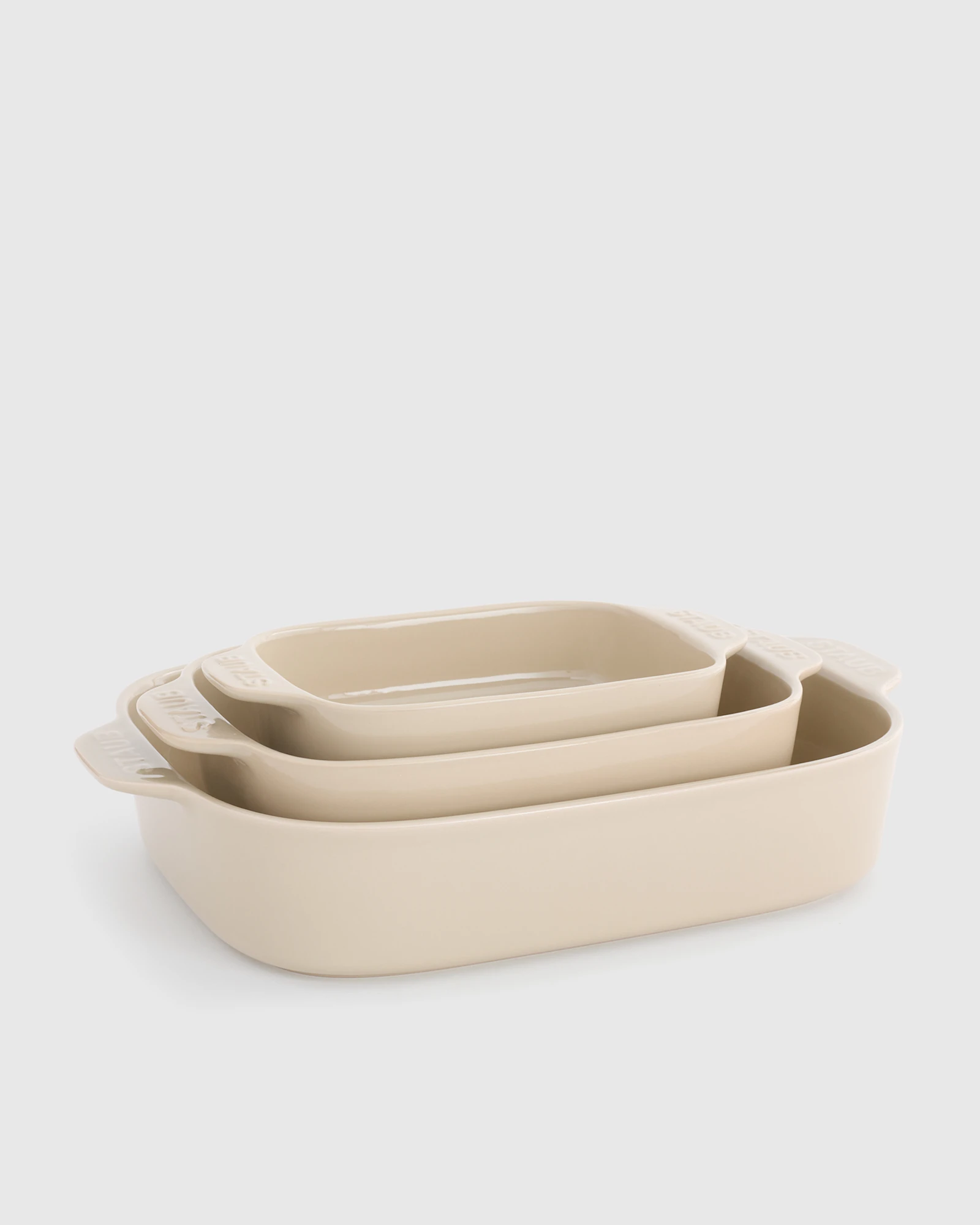 Stoneware Rectangular Baking Dishes, Set of 3 by STAUB - Dune