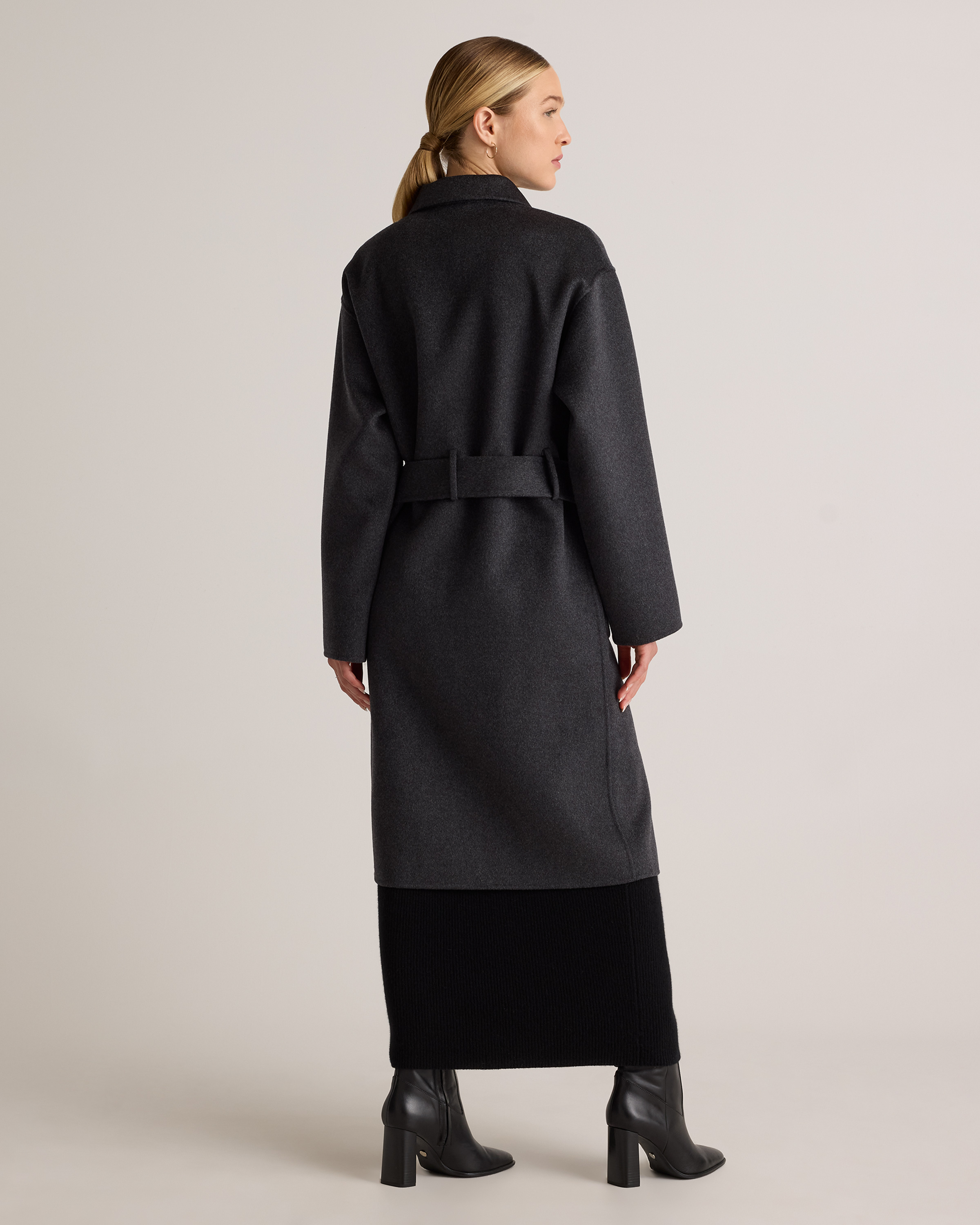 100% Mongolian Cashmere Double-Faced Double-Breasted Wrap Coat