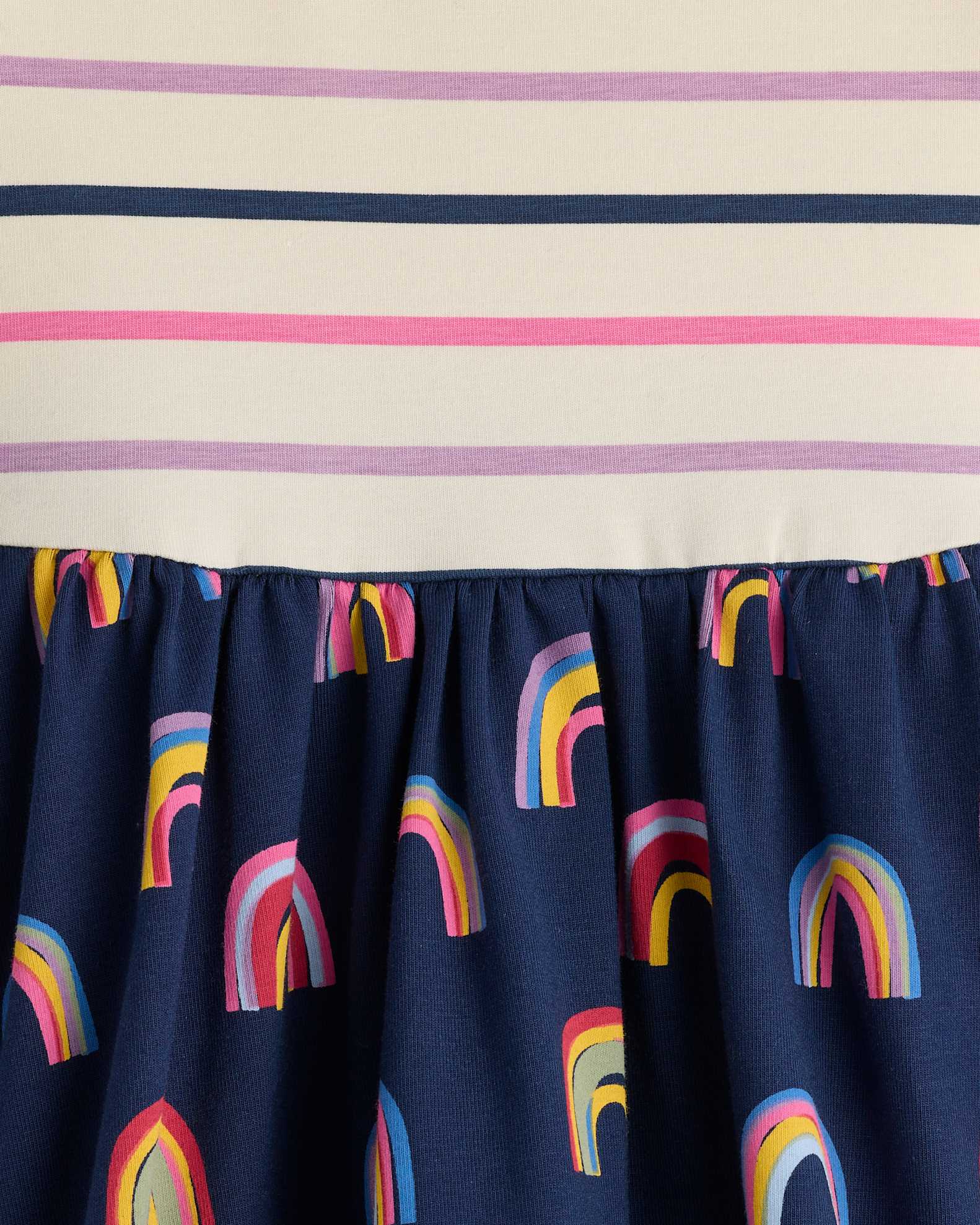 Long Sleeve Skater Dress in Stripe Rainbows, Size 12-18M, Organic Cotton by Quince - Baby Long Sleeve Skater Dress in Stripe Rainbows, Size 12-18M, Organic Cotton by Quince - Baby