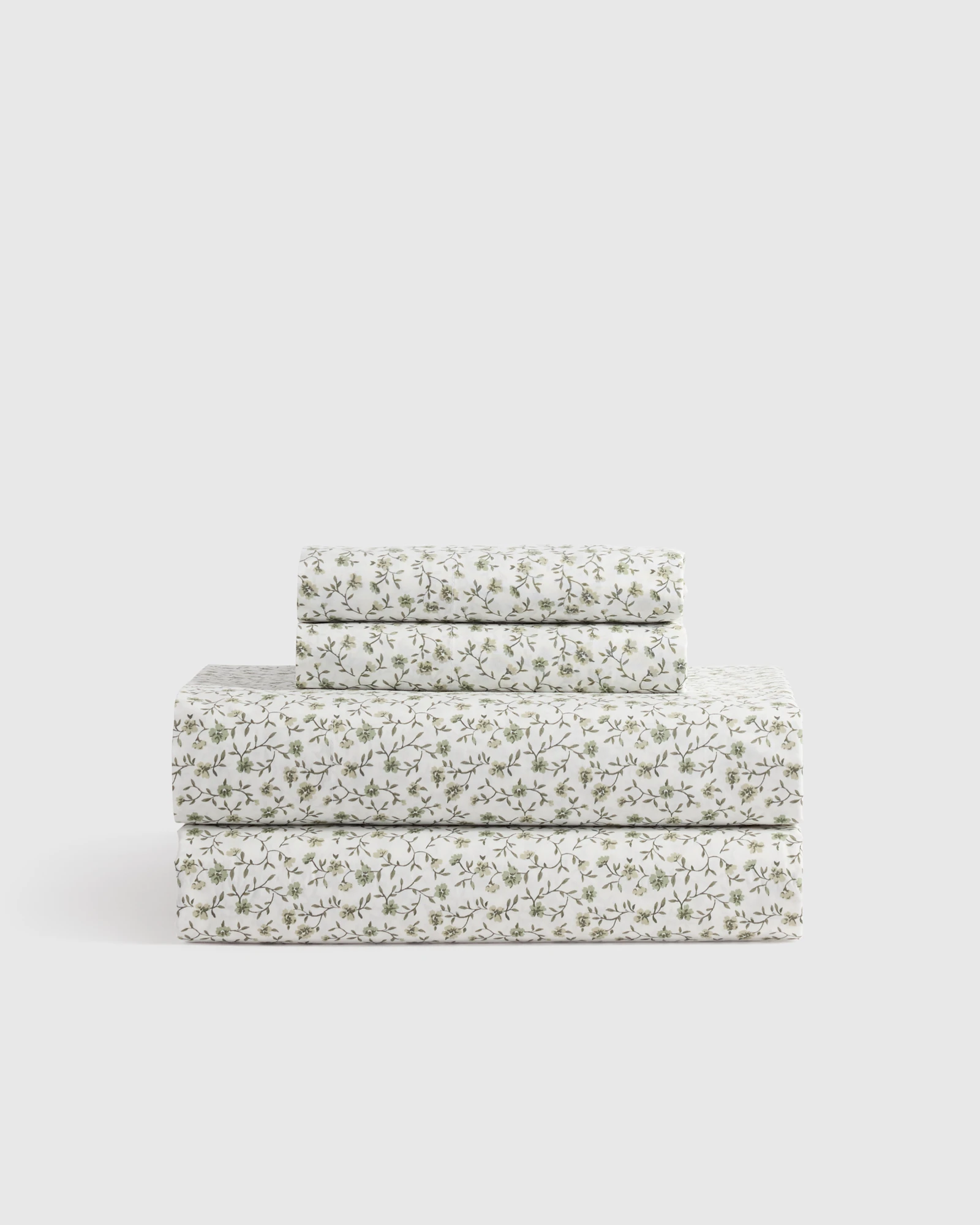 Organic Crisp Percale Floral Sheet Set - Blue Florette, Queen