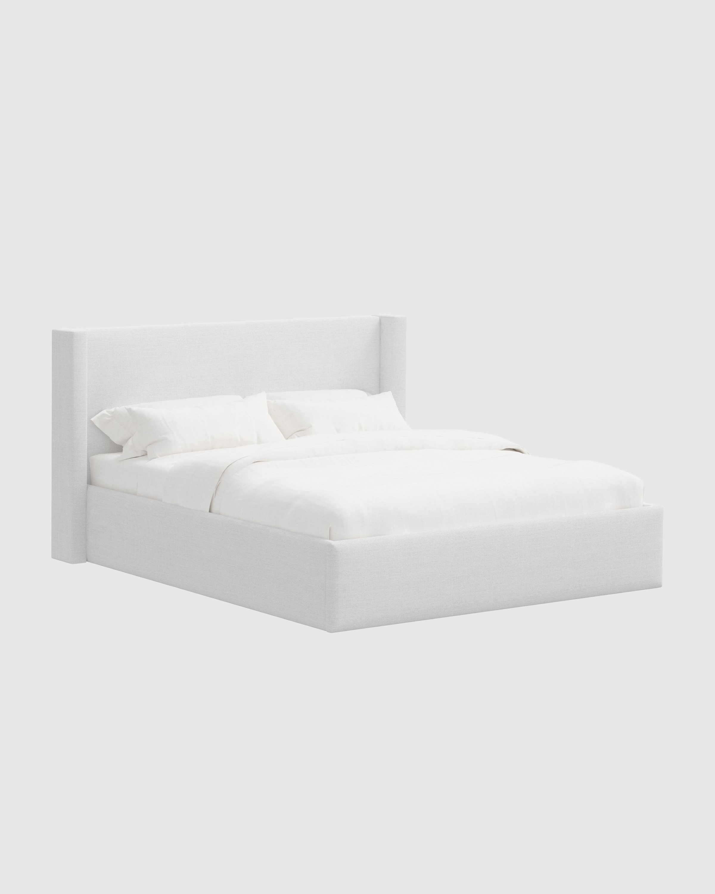 100% Linen Wingback Bed - Thumbnail 4