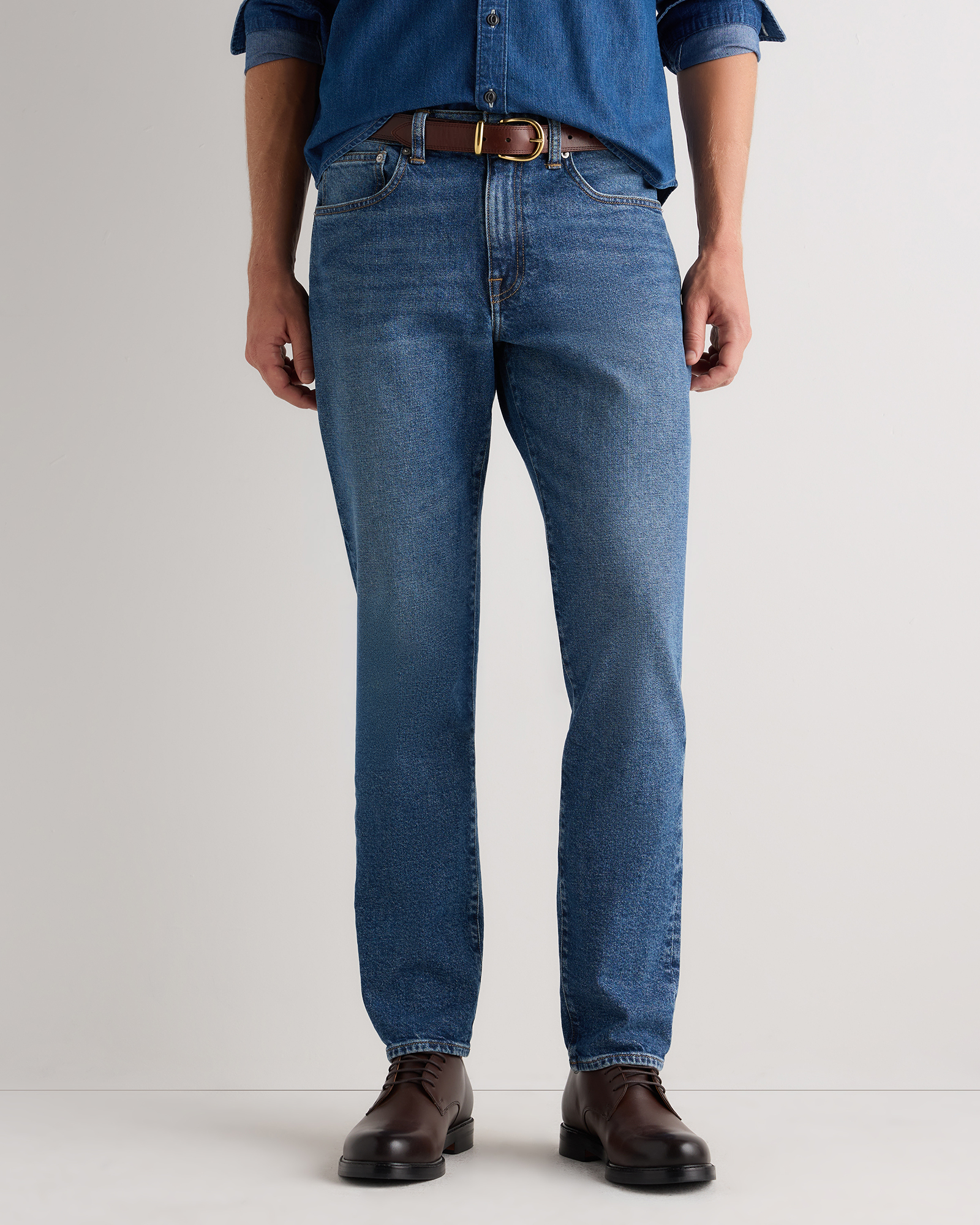 Stone Blue Warren Stretch Athletic Tapered Jeans