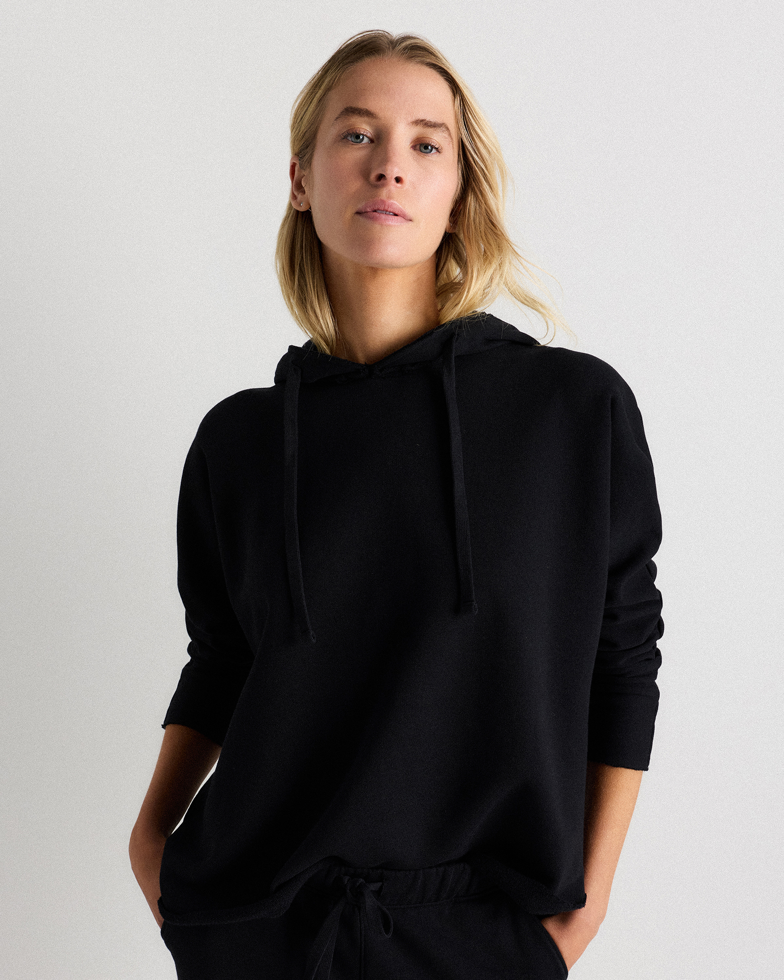Bold Black Organic French Terry Hoodie