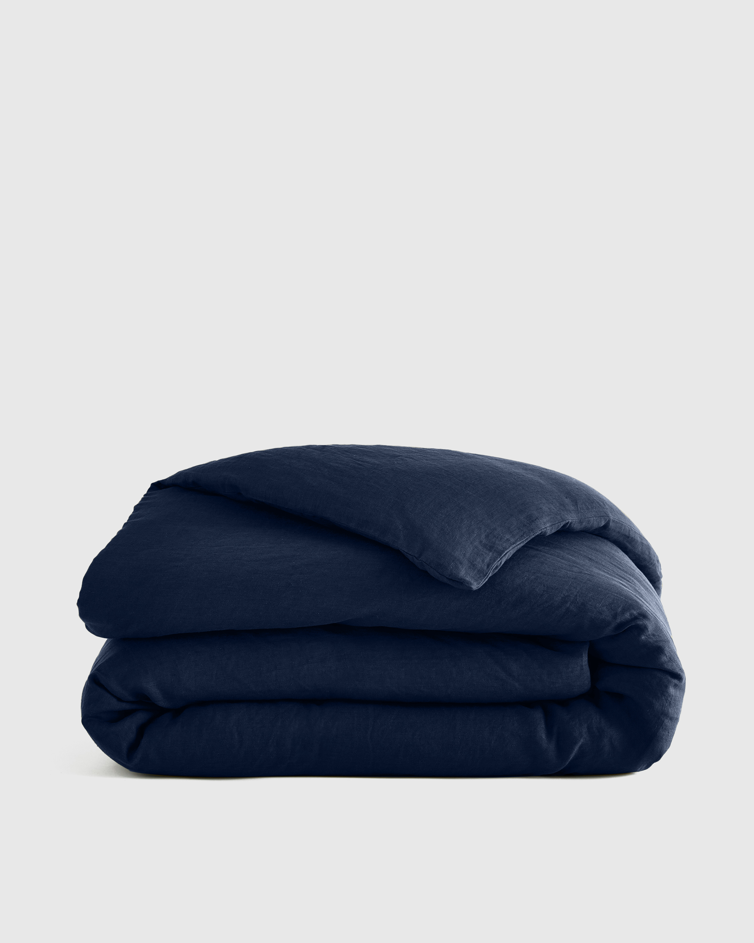 Navy European Linen Duvet Cover