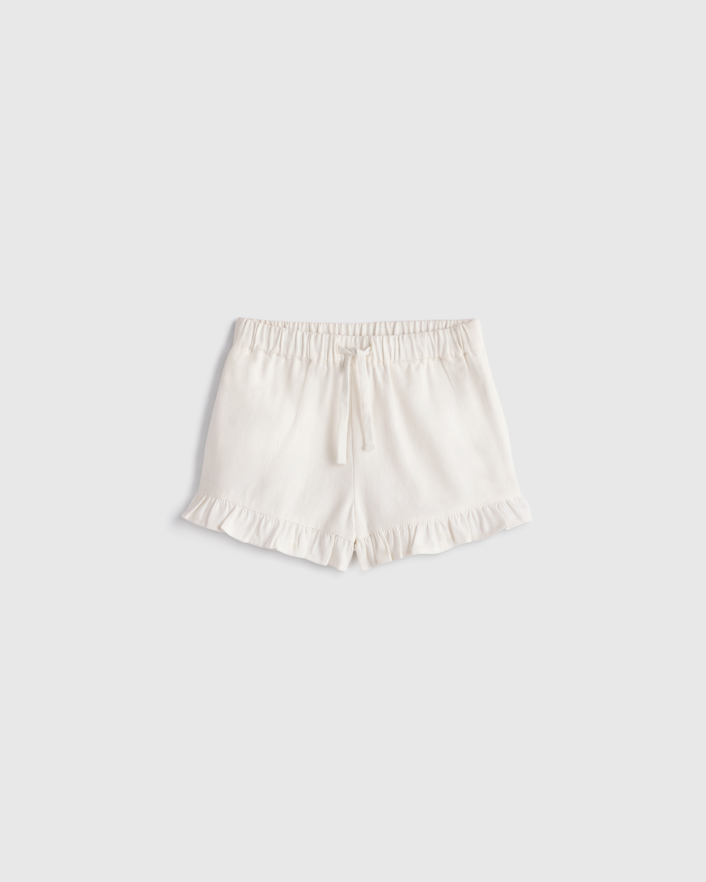 White Girls Ruffle Hem Woven Short