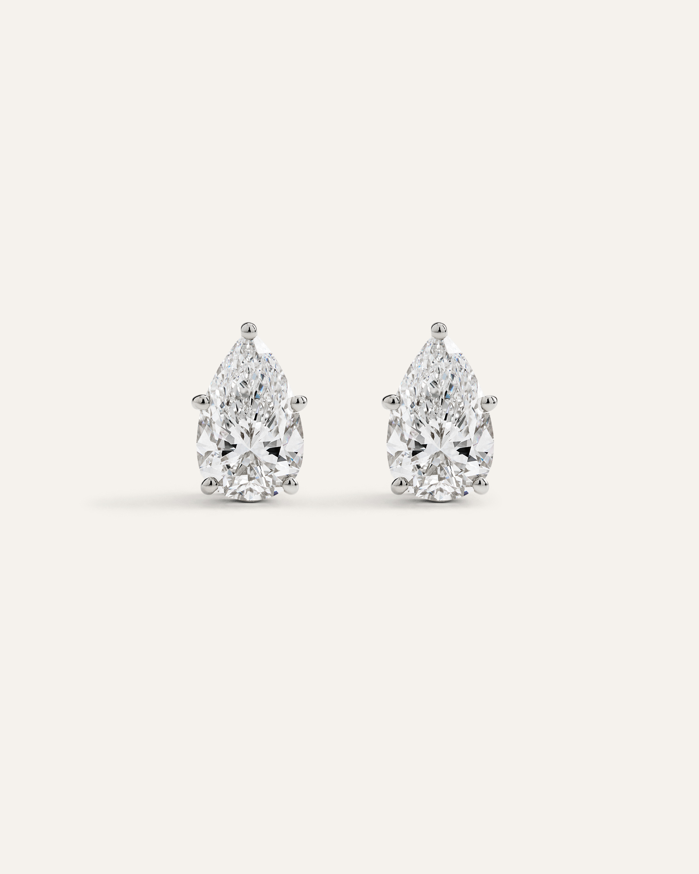 White Gold 14K Gold Lab Grown Diamond Statement Pear Studs - 6ctw
