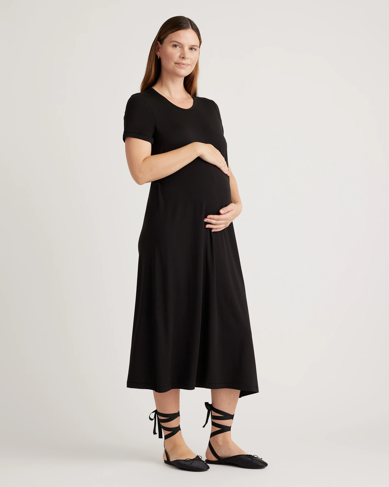Bamboo Jersey Maternity & Nursing T-Shirt Dress