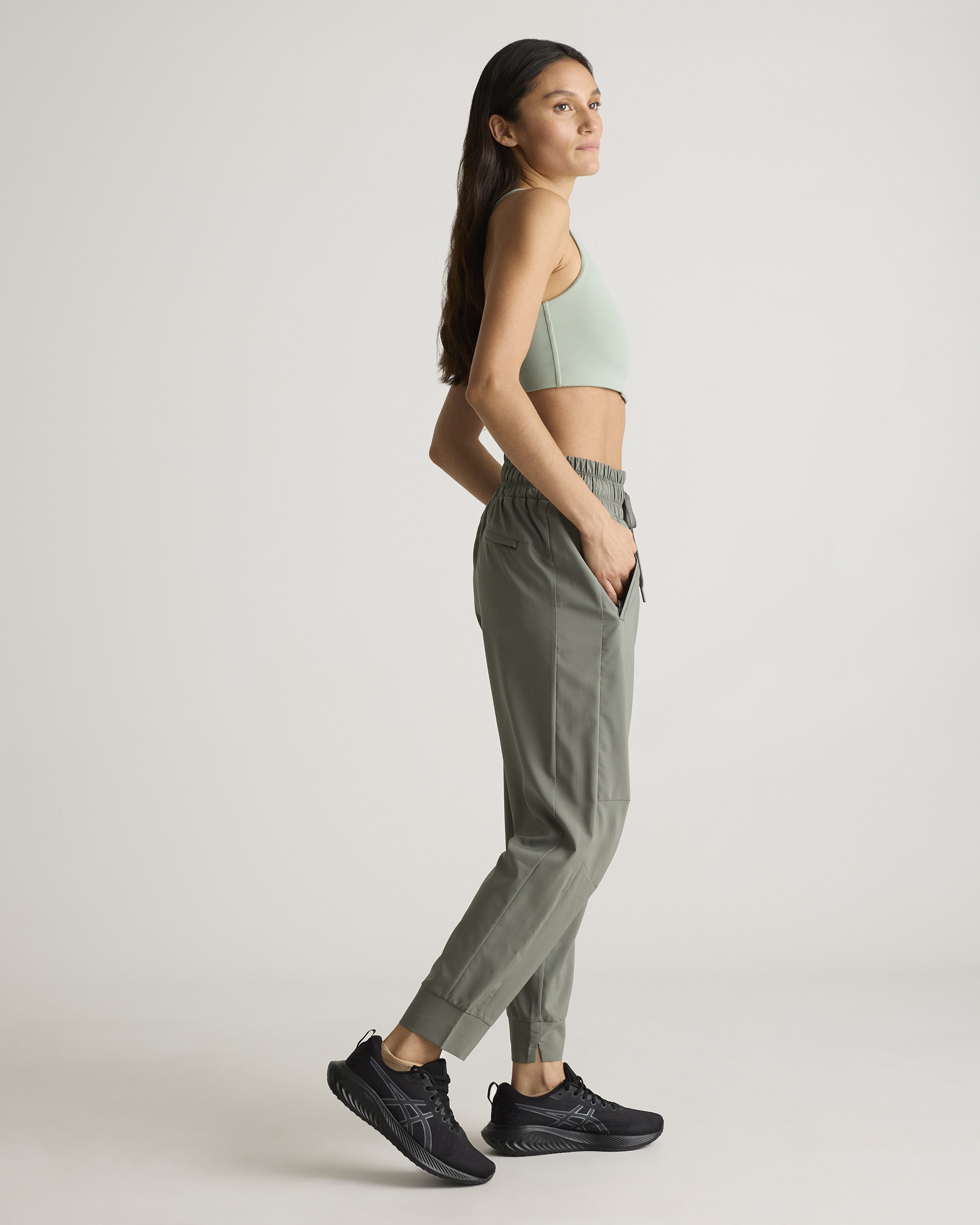 Micro Ripstop Mid-Rise Hike Joggers in Heritage Olive