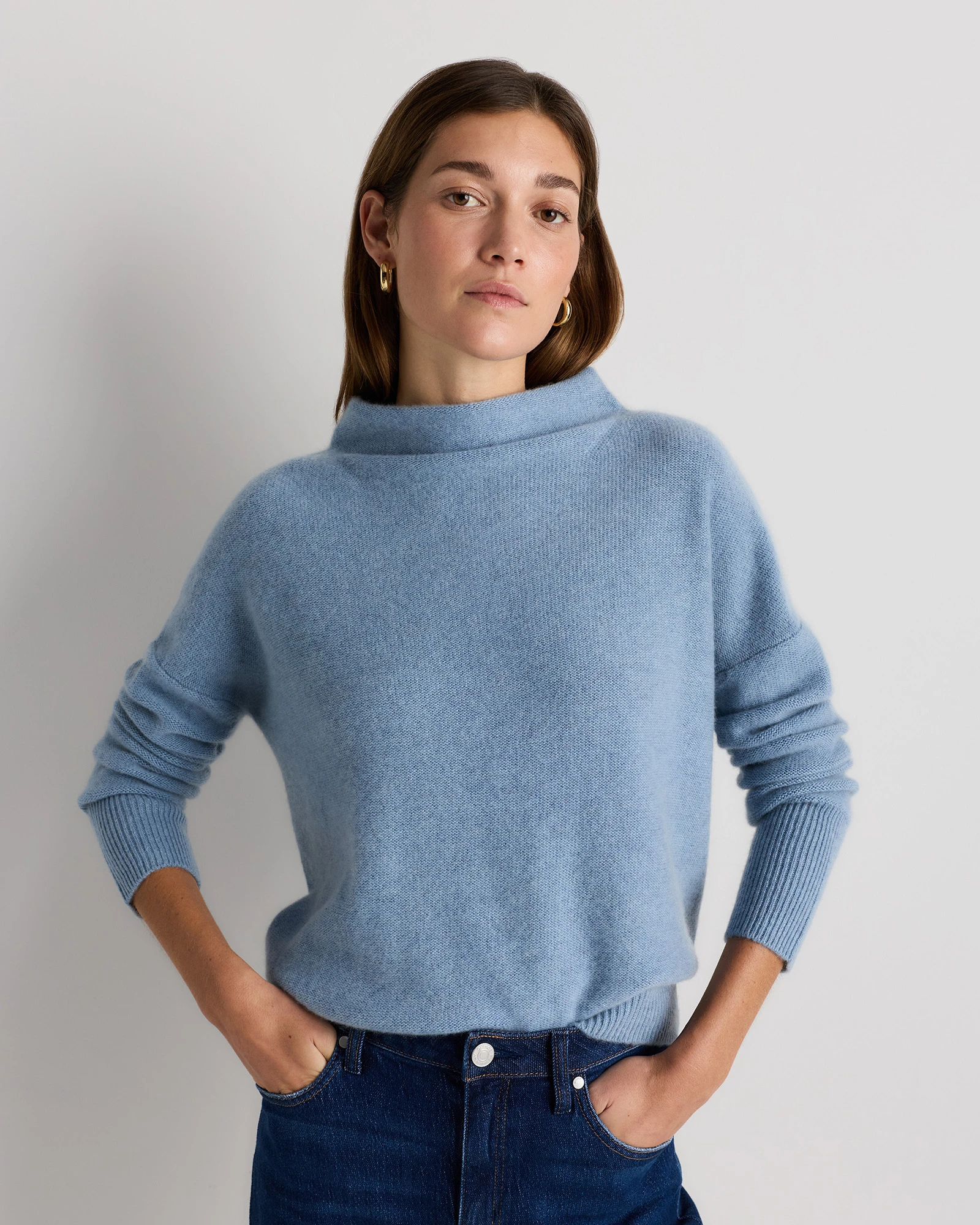 Mongolian Cashmere Funnel Neck Sweater