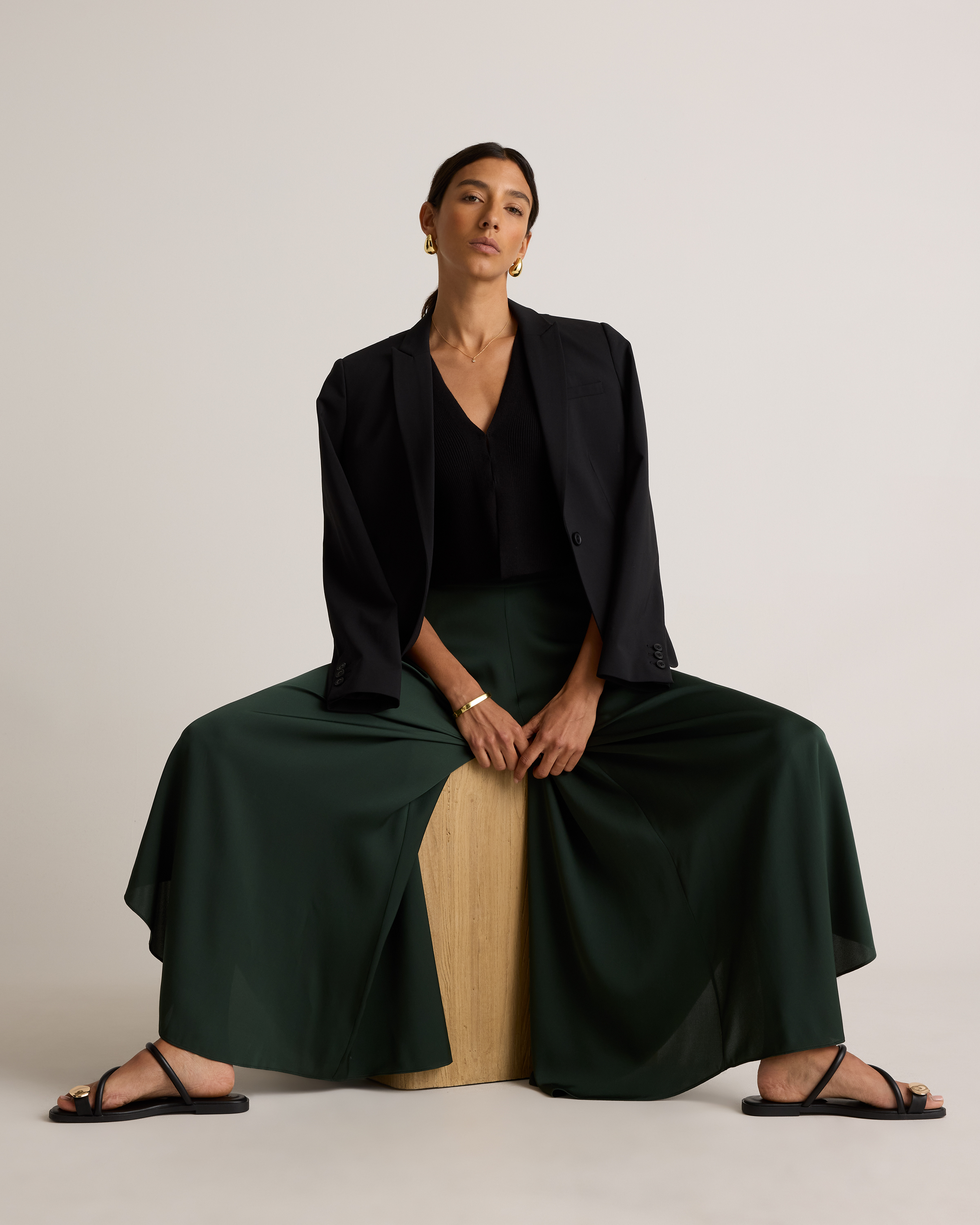 Washable Stretch Silk Palazzo Pants