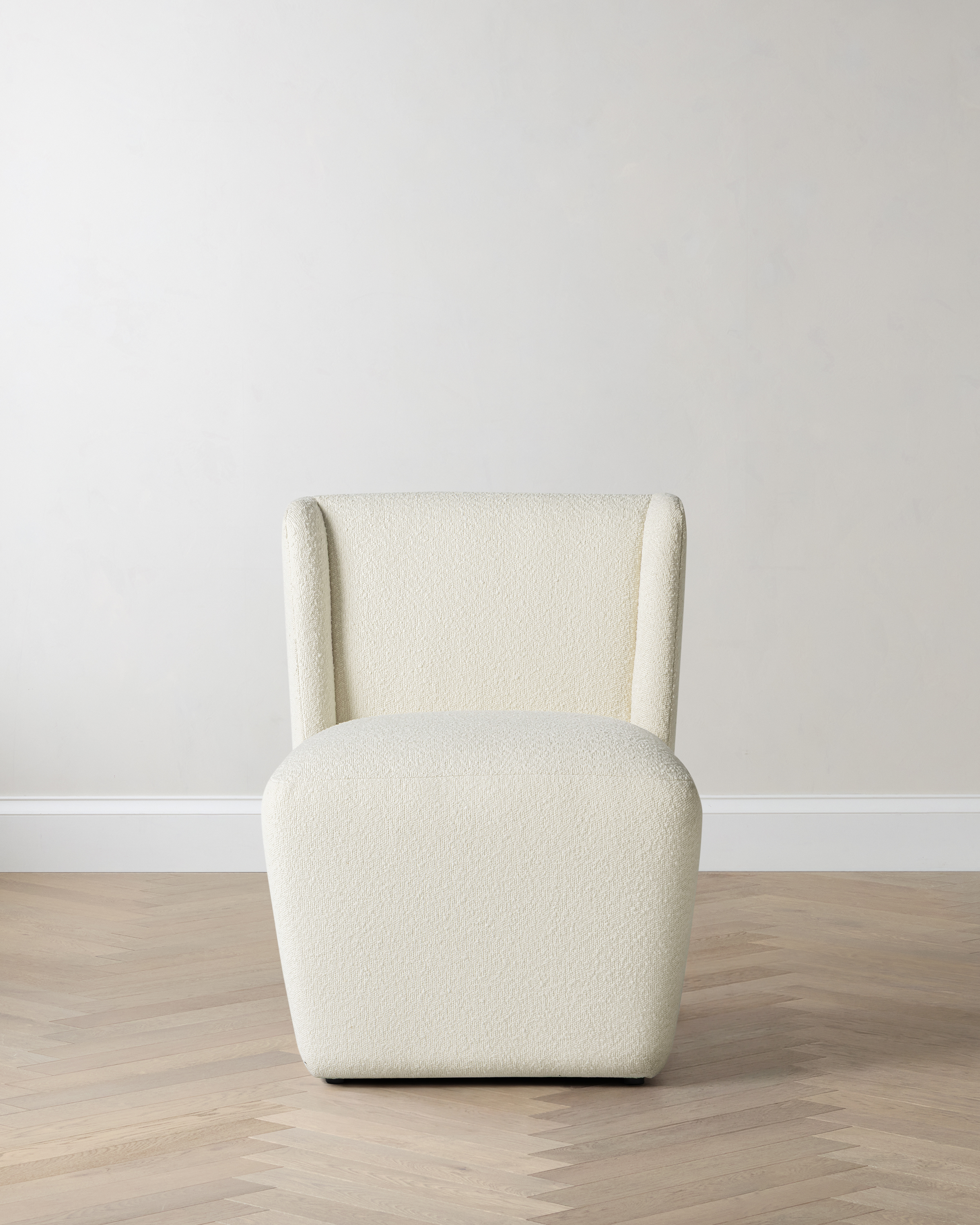 Ivory Performance Boucle Shelter Back Dining Chair