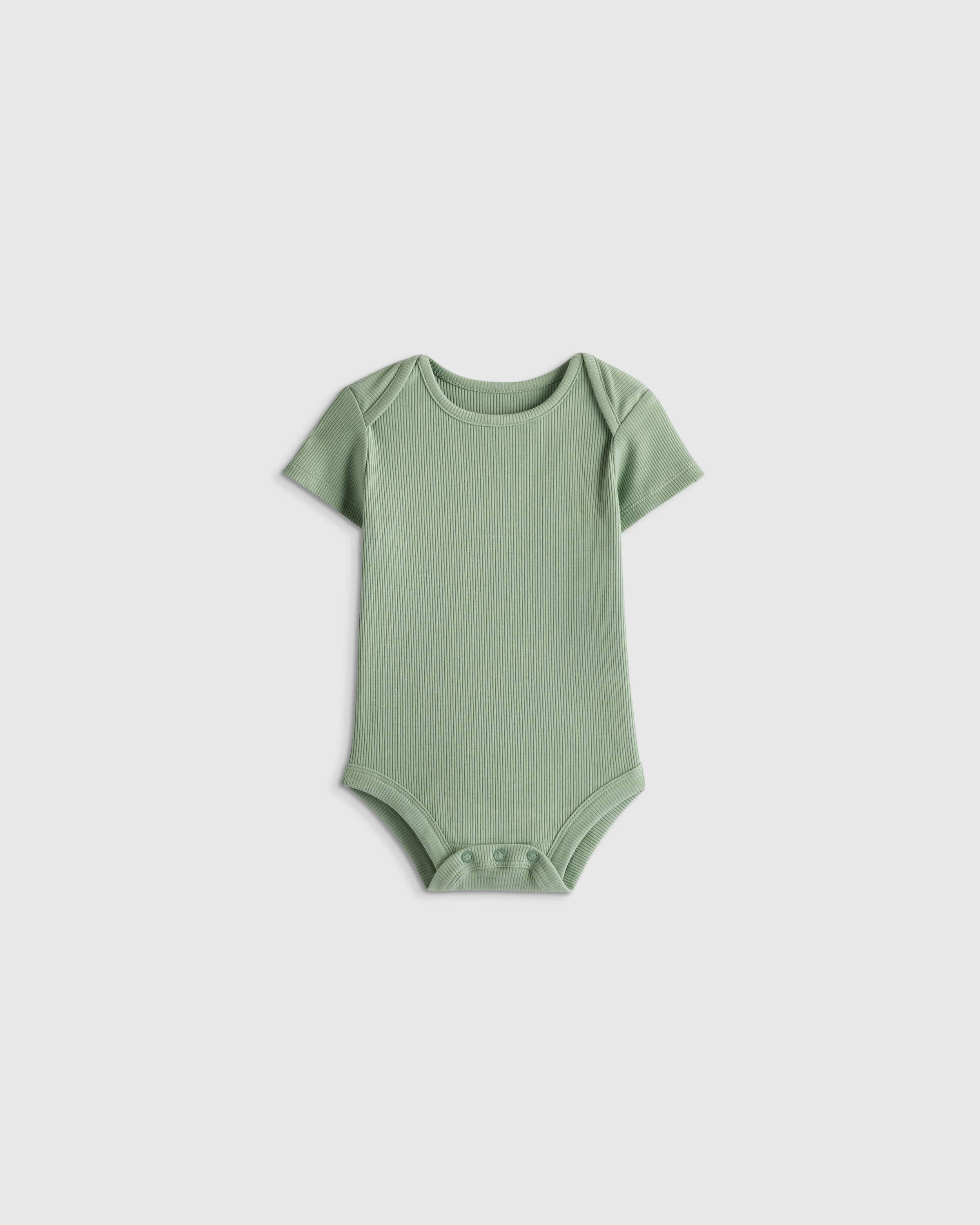 Quince Softest Rib Short Sleeve Bodysuit In Green