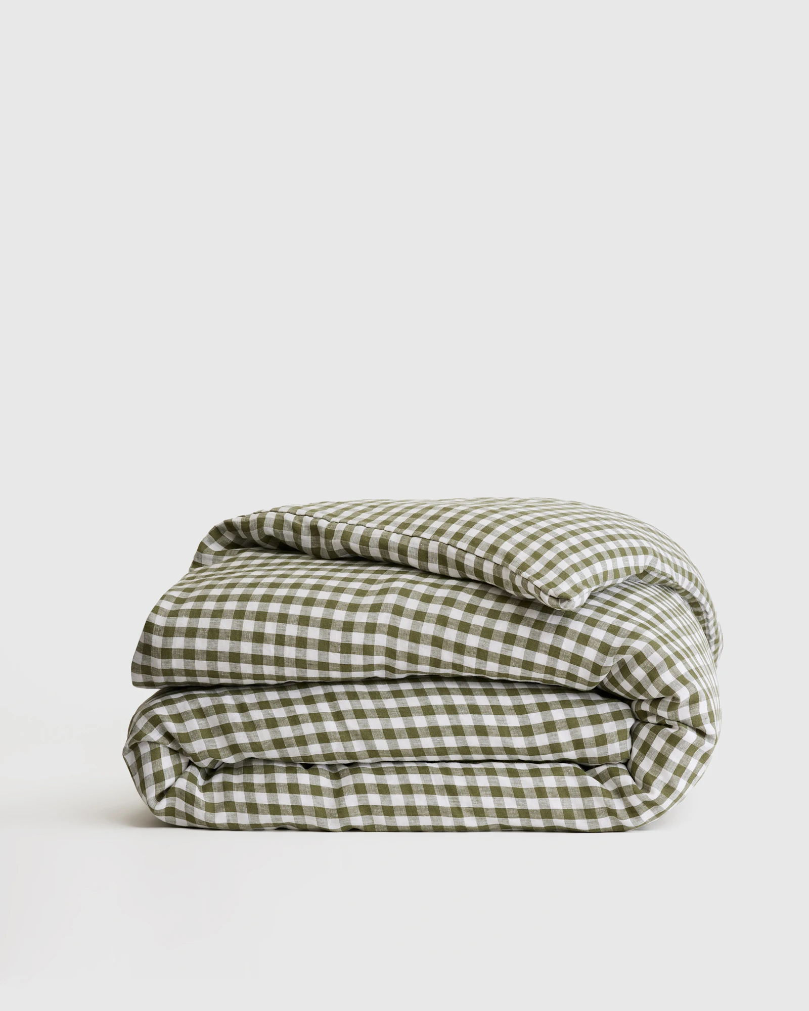 100% European Linen Gingham Duvet Cover