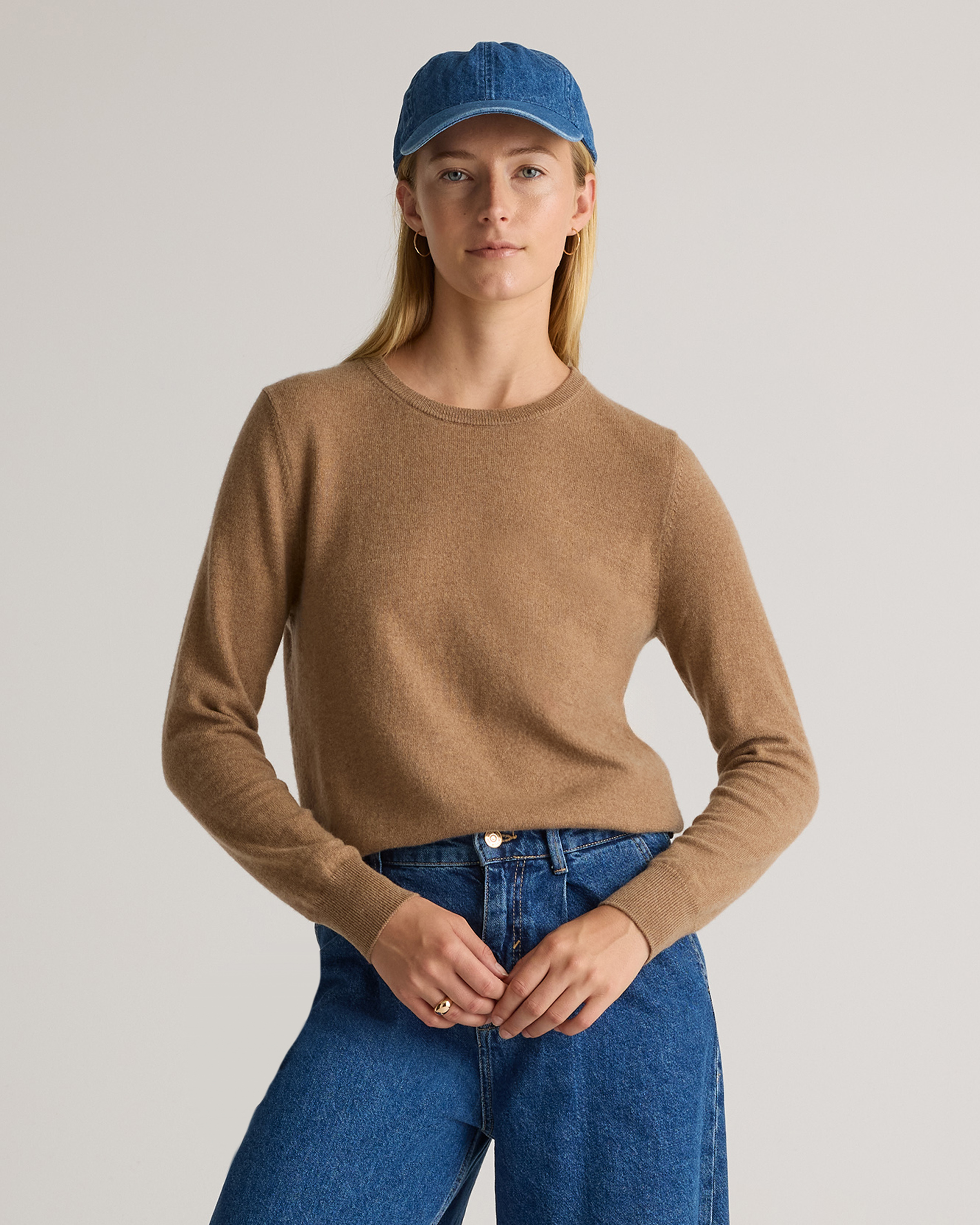 Teak Mongolian Cashmere Crewneck Sweater