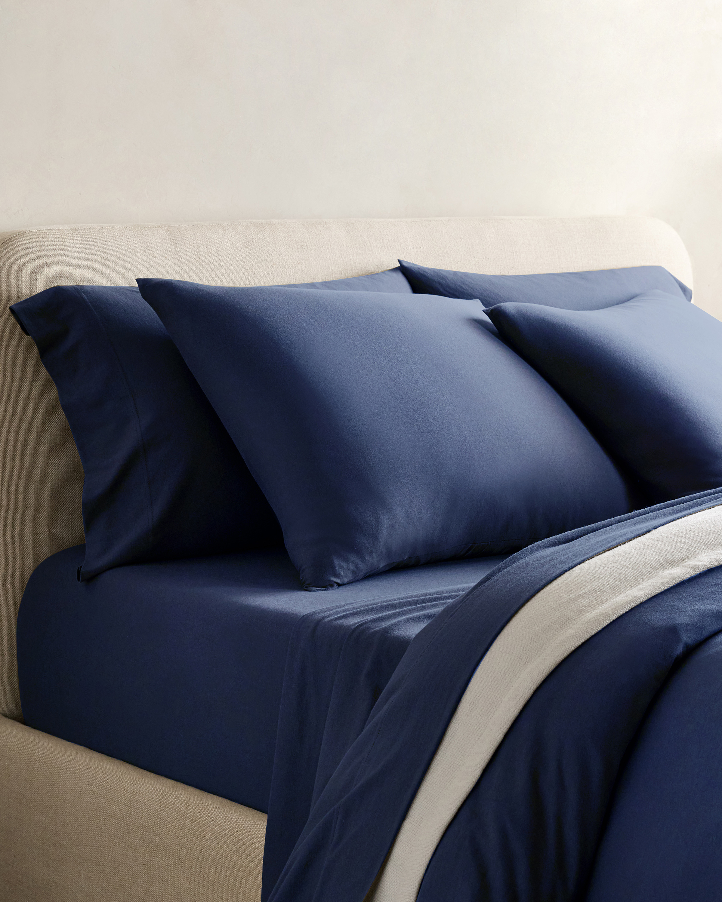 Navy Organic Jersey Sham Set