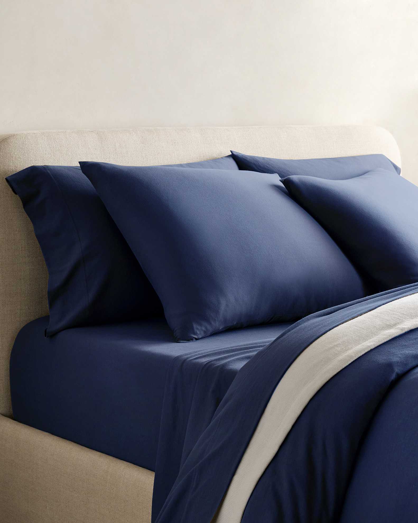 100% Organic Cotton Jersey Duvet Cover Set in Navy