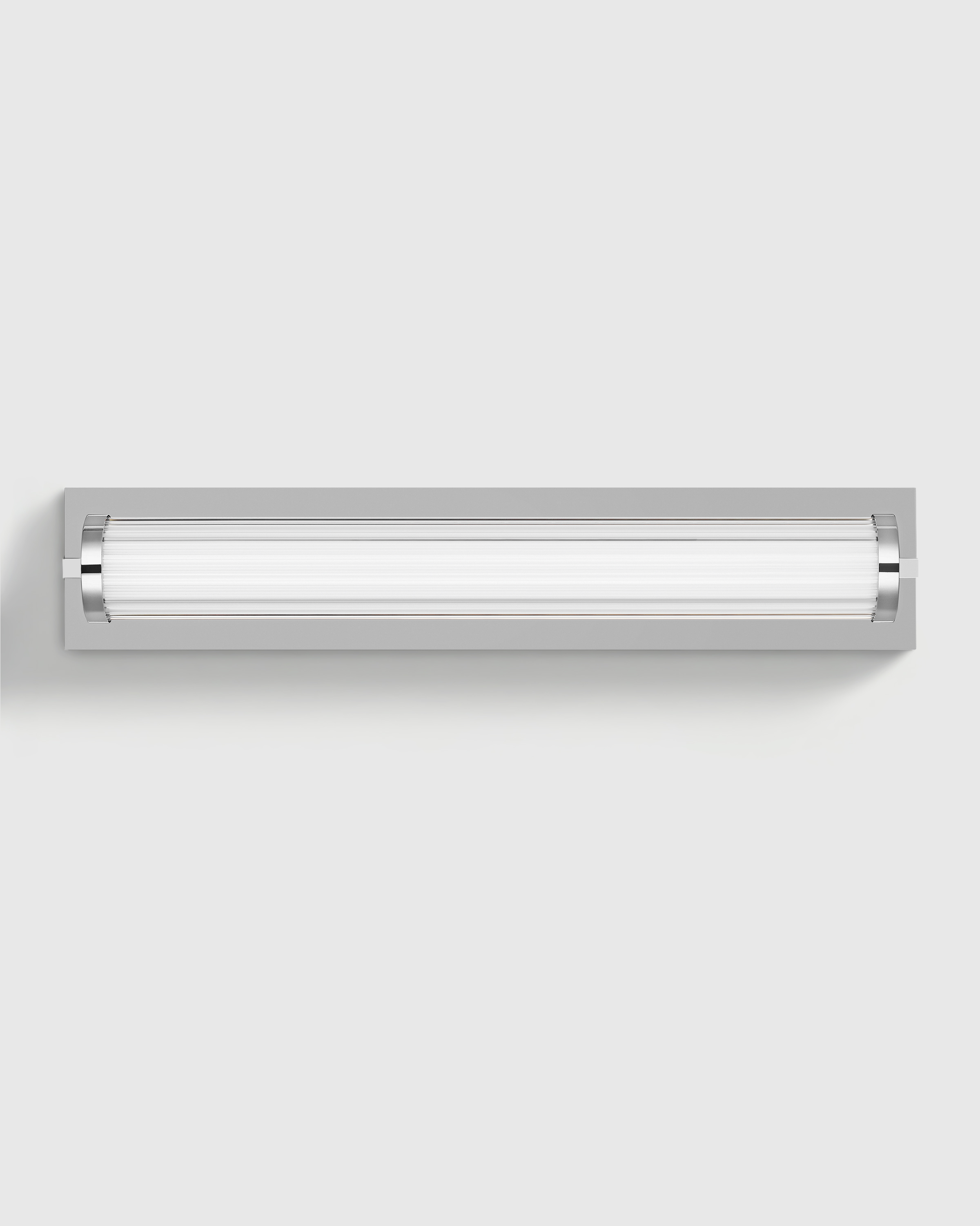 Polished Nickel Ribbed Glass LED Vanity Sconce