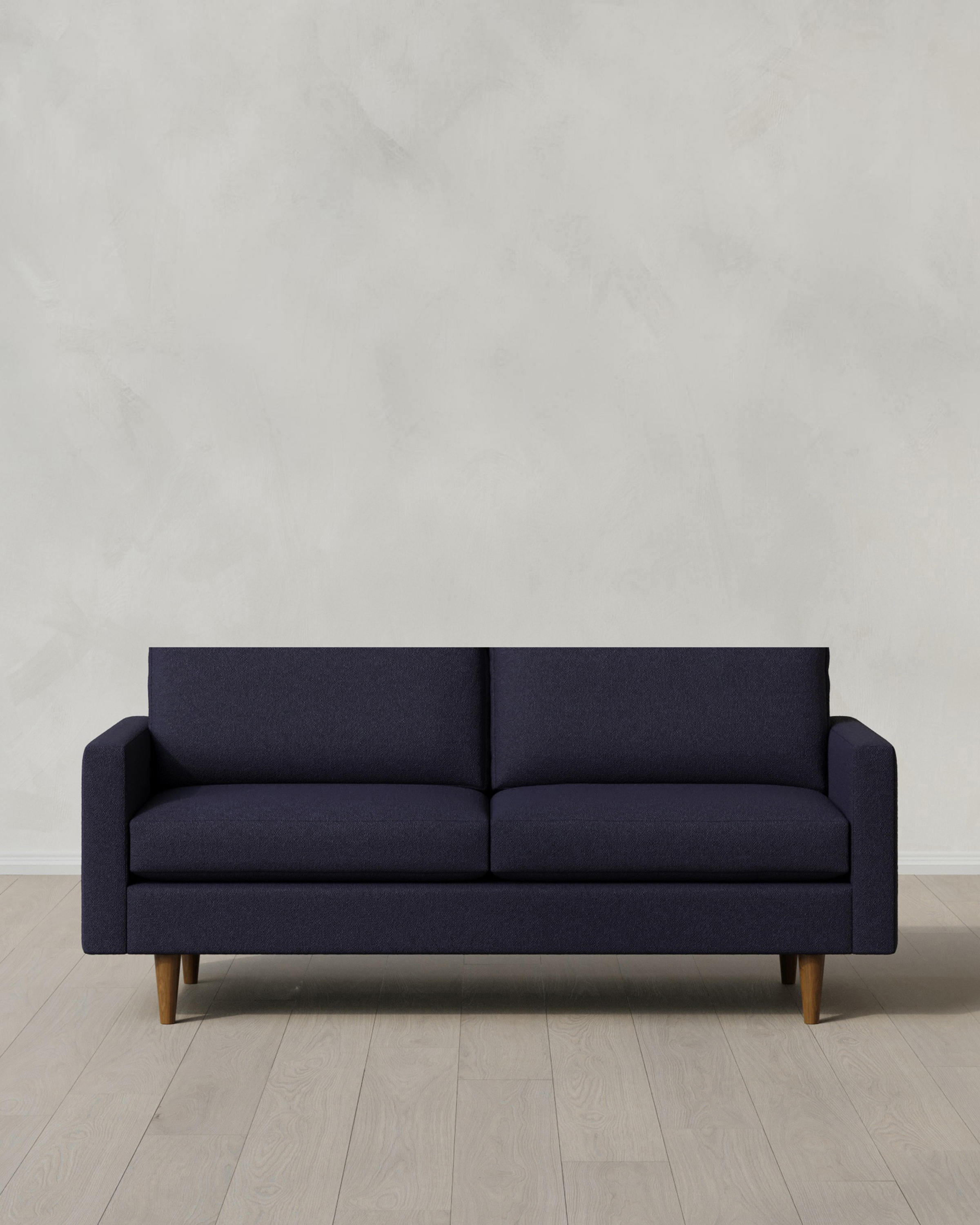 Atlas Midcentury Collection Navy Sofa 6ft Front