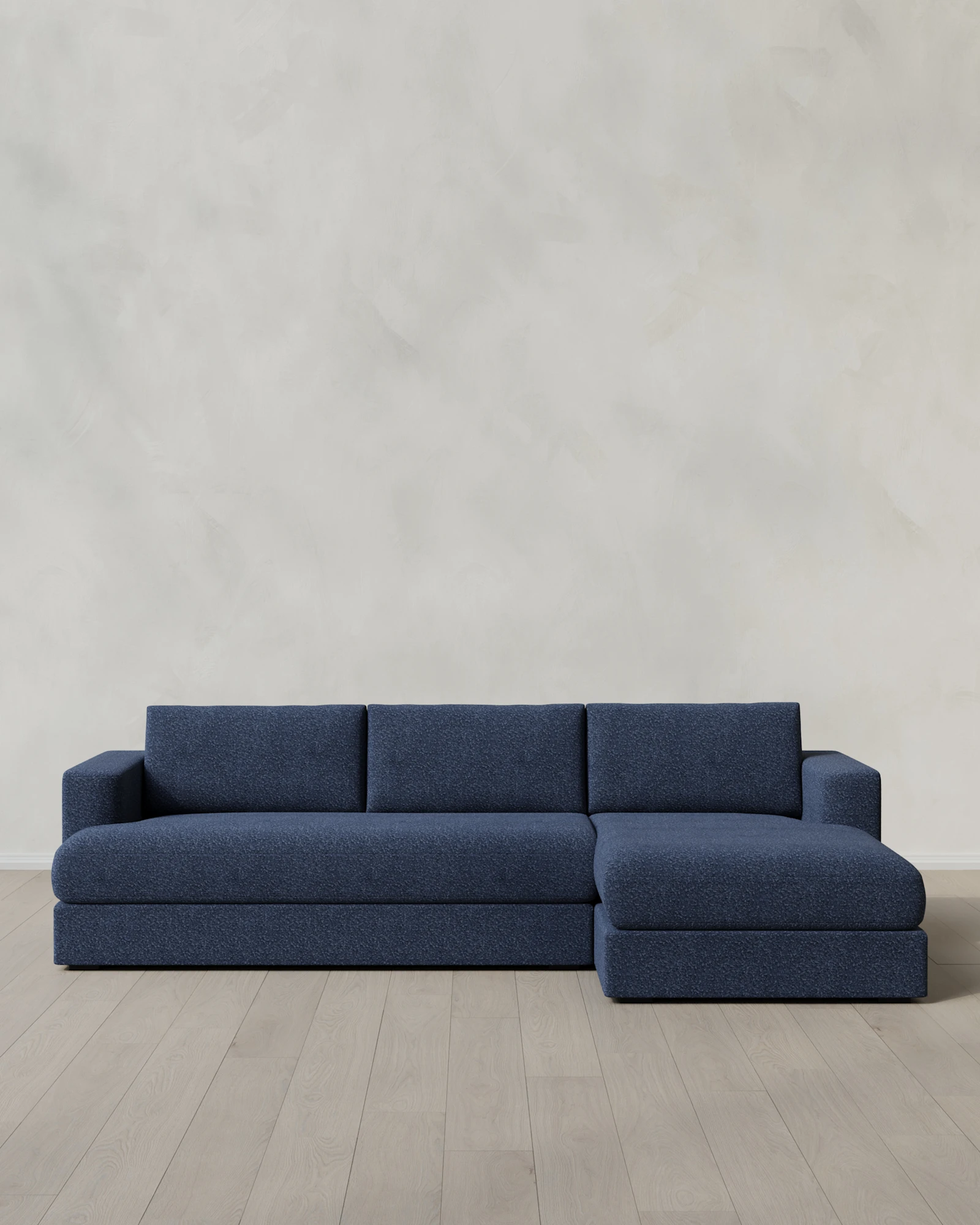Sierra Curved Arm Chaise Sectional in Performance Boucle