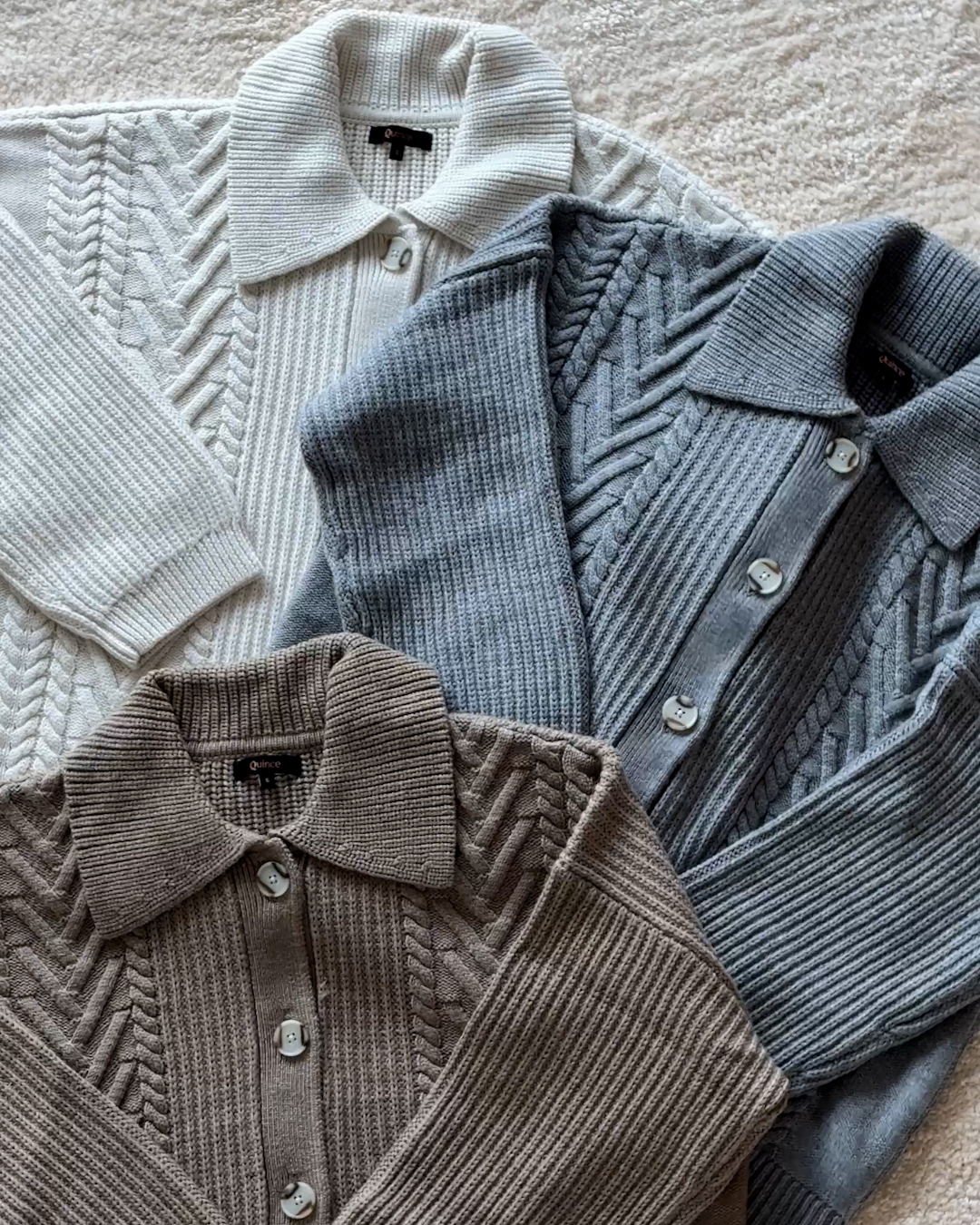 Australian Merino Wool Collared Cable Cardigan Multi Zein Kurdi 4x5