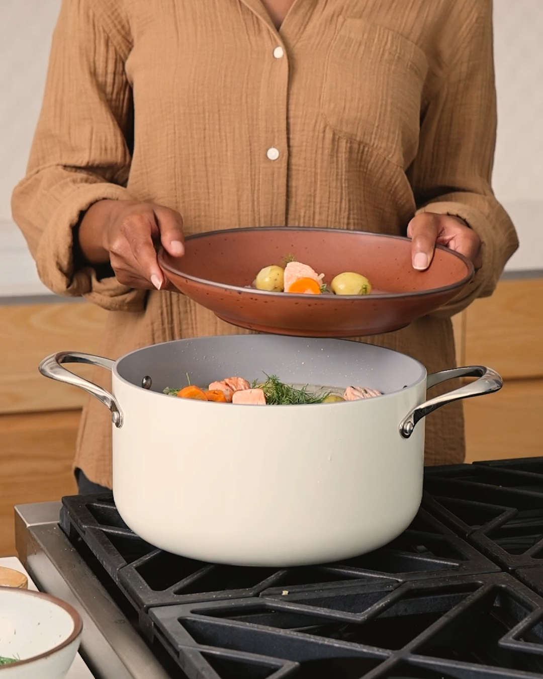 Ceramic Nonstick Soup Pot - Ivory