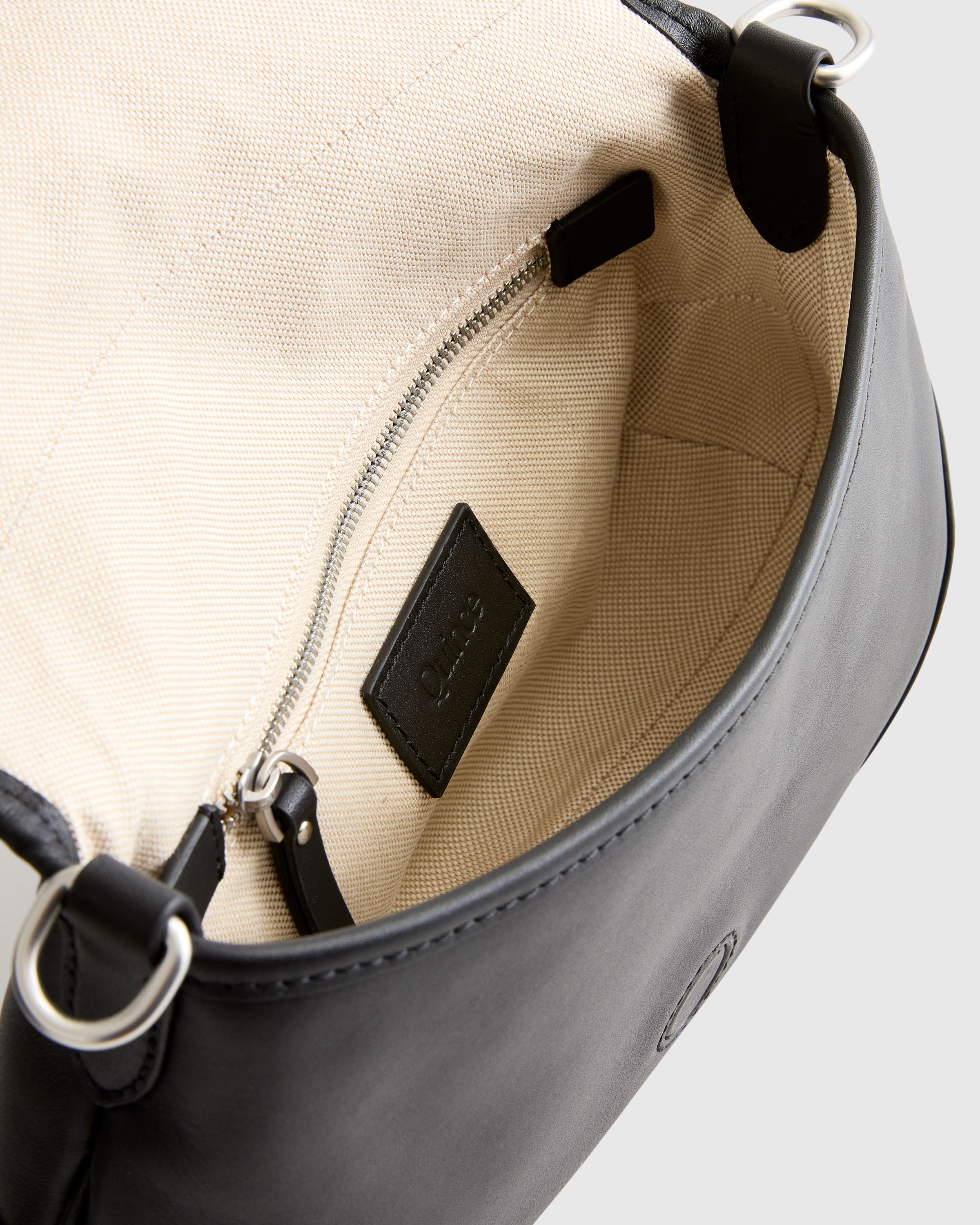 Italian Leather Buckle Detail Shoulder Bag
