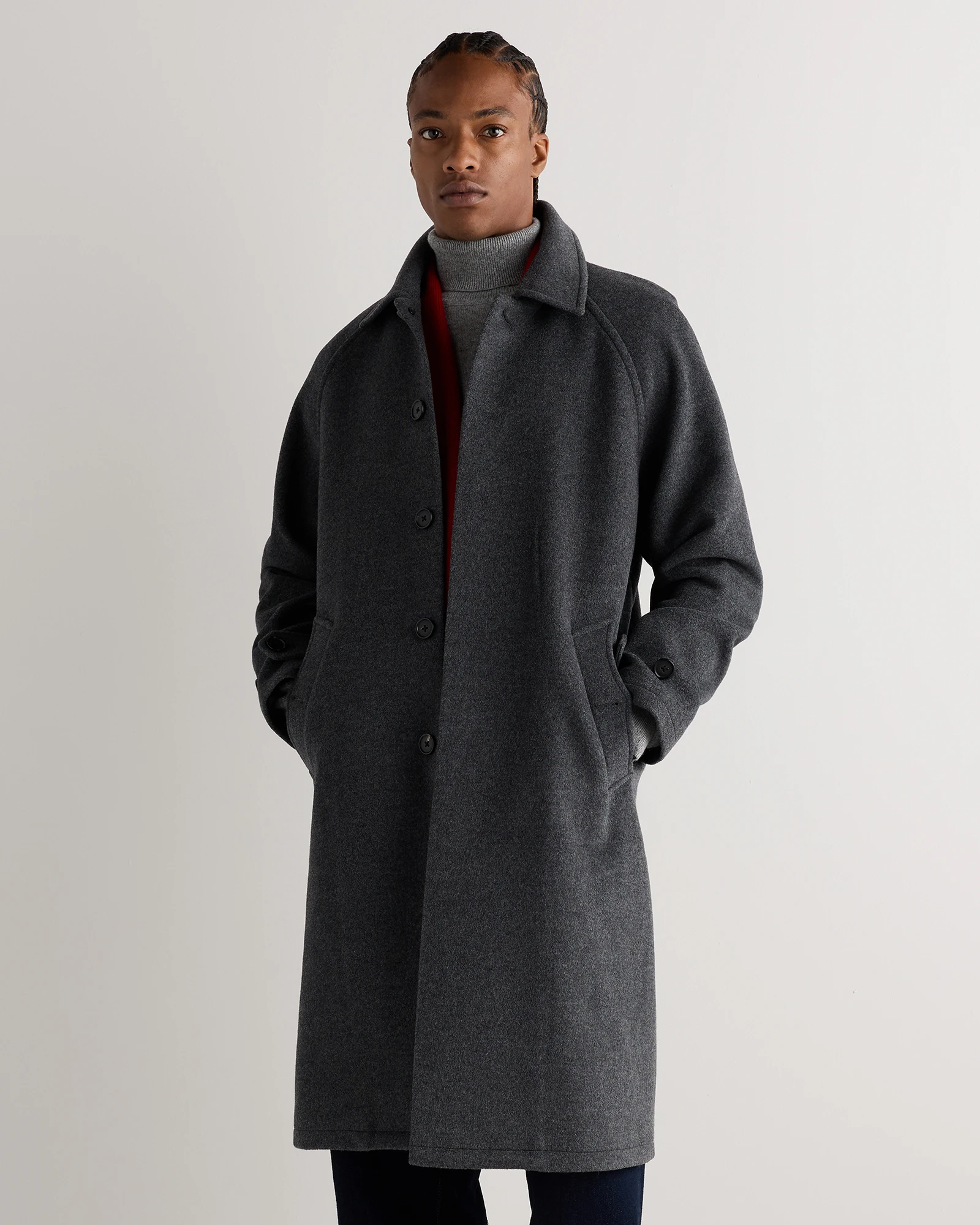 Men's Wool Cashmere Balmacaan Overcoat