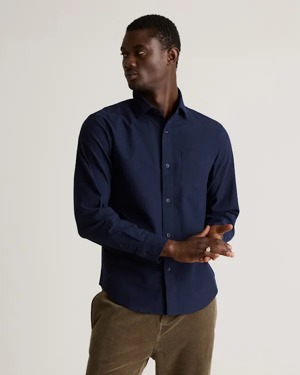 Organic Cotton Stretch Textured Twill Shirt